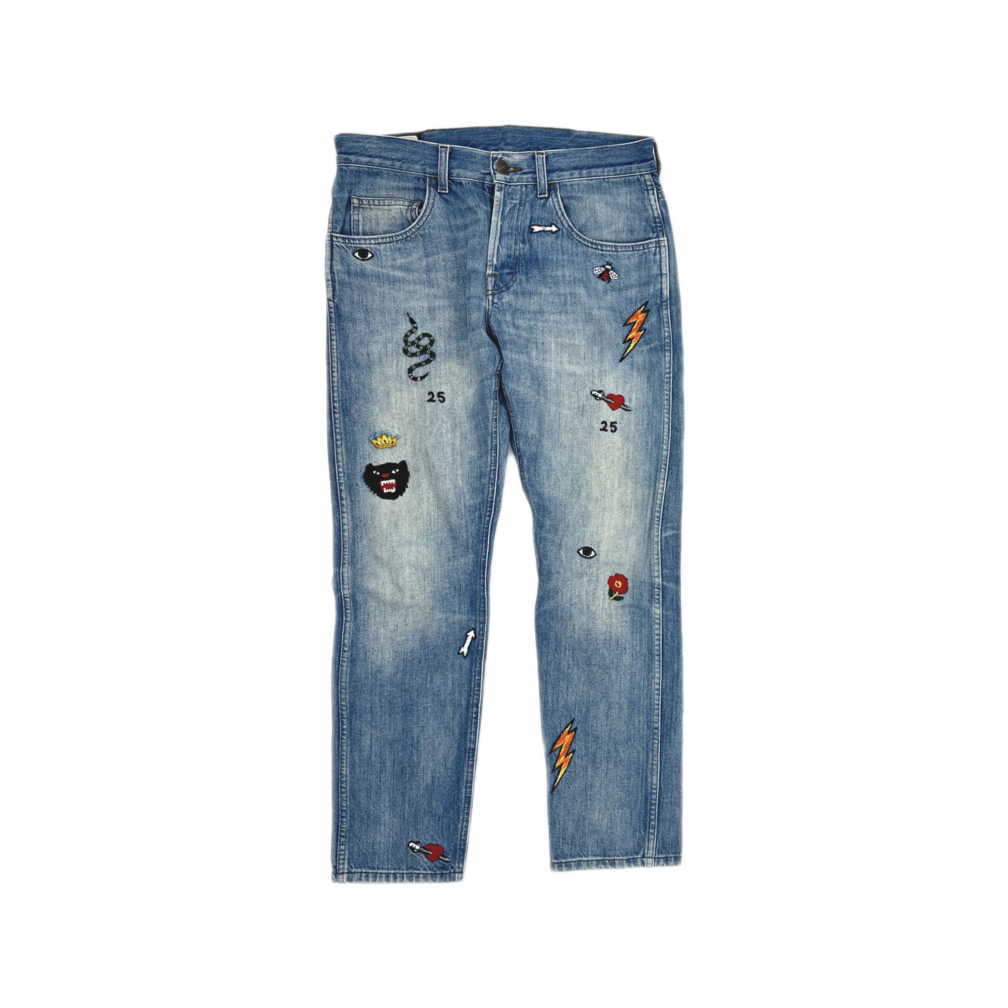 Gucci Gucci Embroidered Patch Denim Jeans 30 Size US 30 / EU 46 - 2 Thumbnail