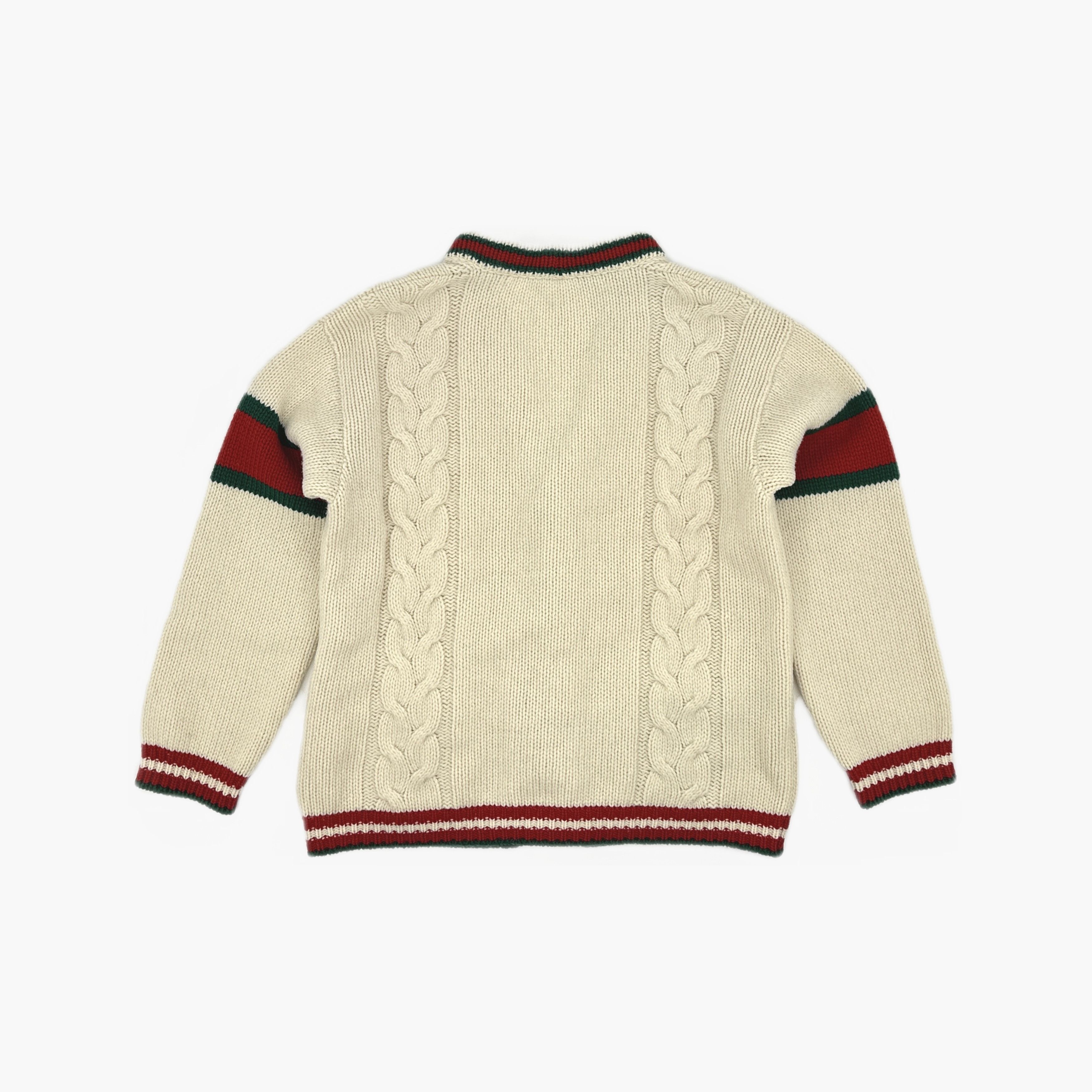Gucci Gucci Cable Knit Web Stripe Cardigan L Size US L / EU 52-54 / 3 - 3 Thumbnail