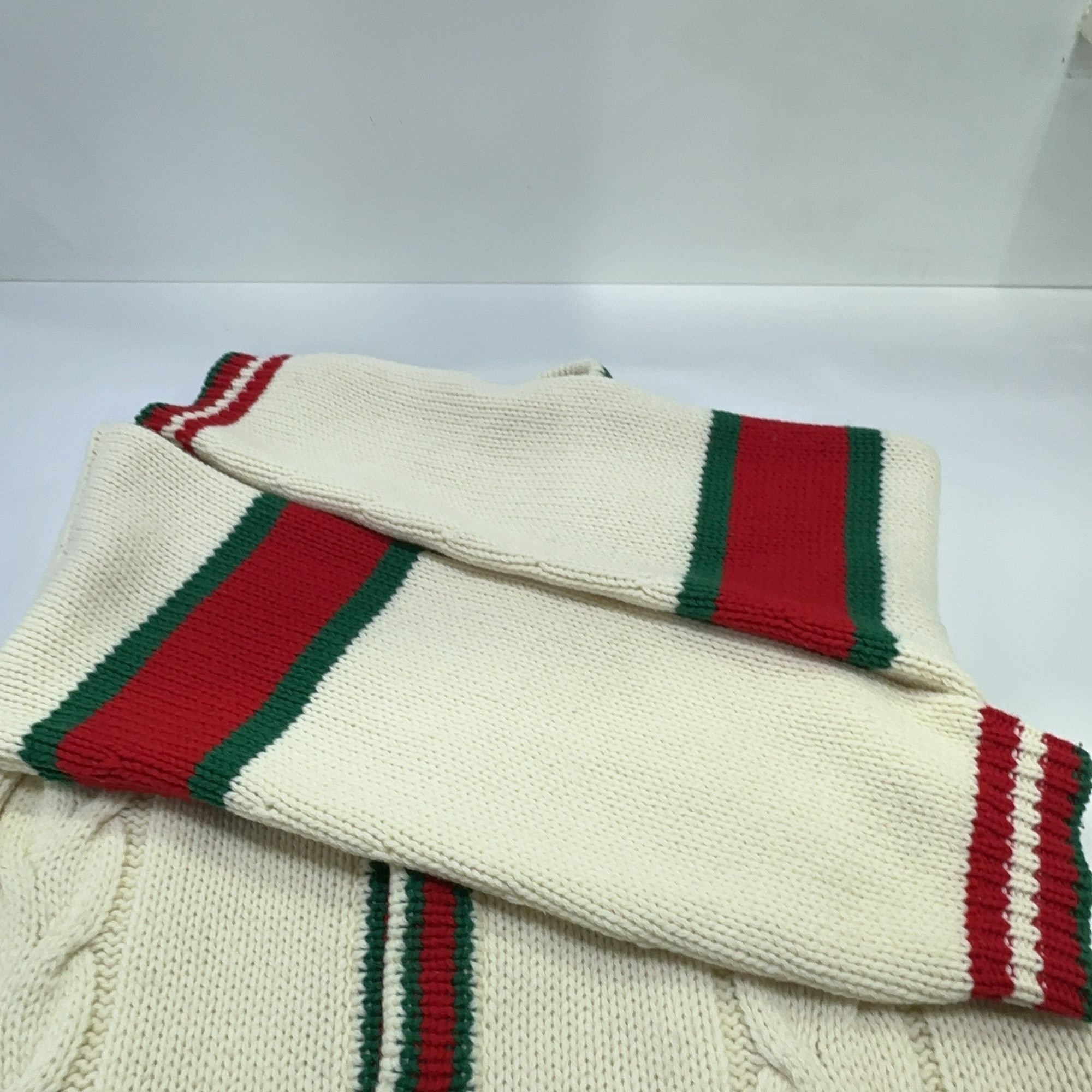 Gucci Gucci Cable Knit Web Stripe Cardigan L Size US L / EU 52-54 / 3 - 9 Thumbnail
