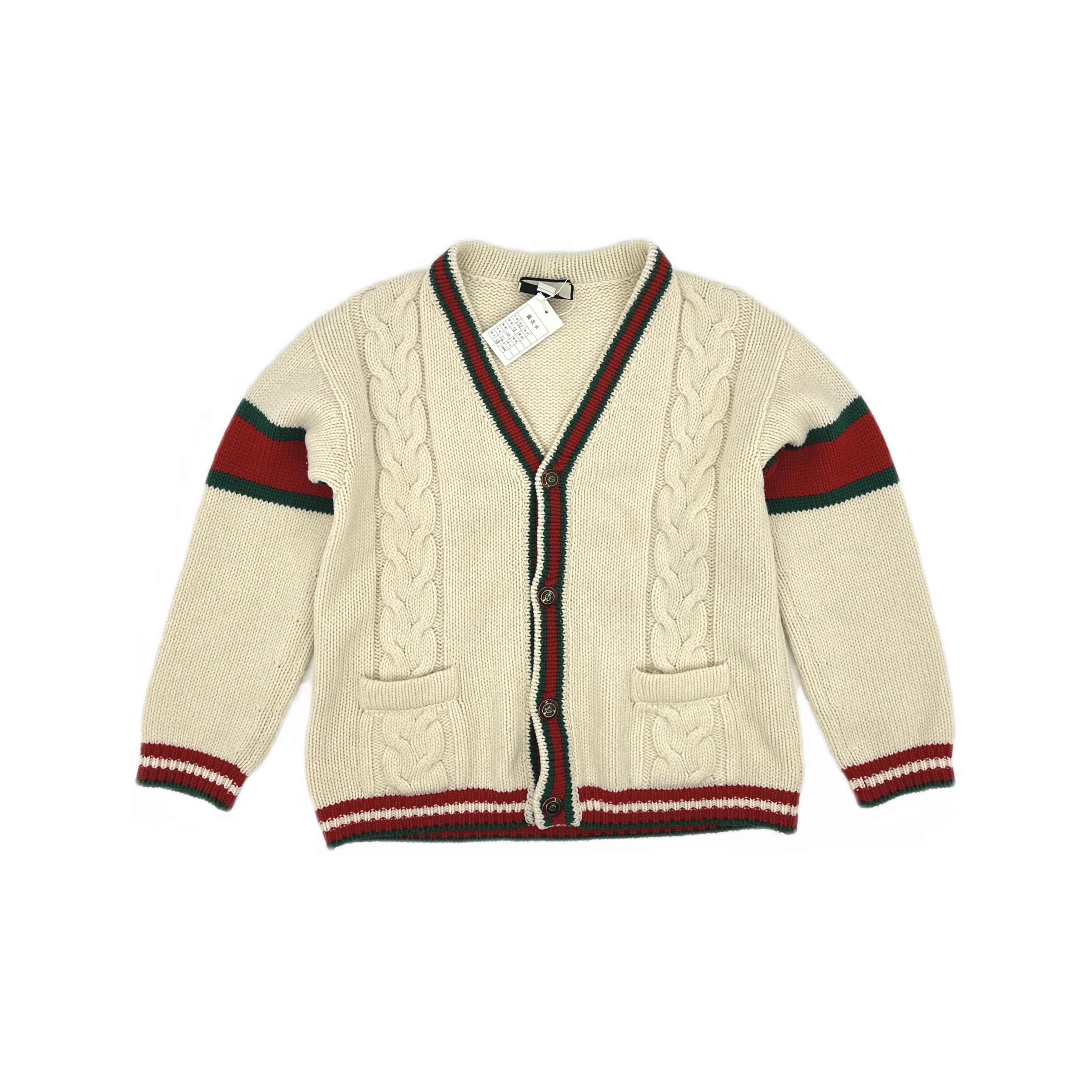 Gucci Gucci Cable Knit Web Stripe Cardigan L Size US L / EU 52-54 / 3 - 2 Thumbnail