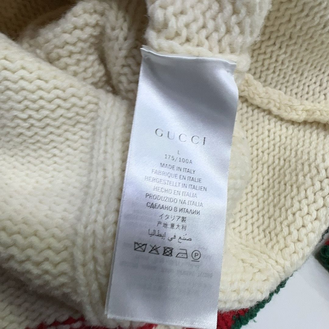 Gucci Gucci Cable Knit Web Stripe Cardigan L Size US L / EU 52-54 / 3 - 5 Thumbnail