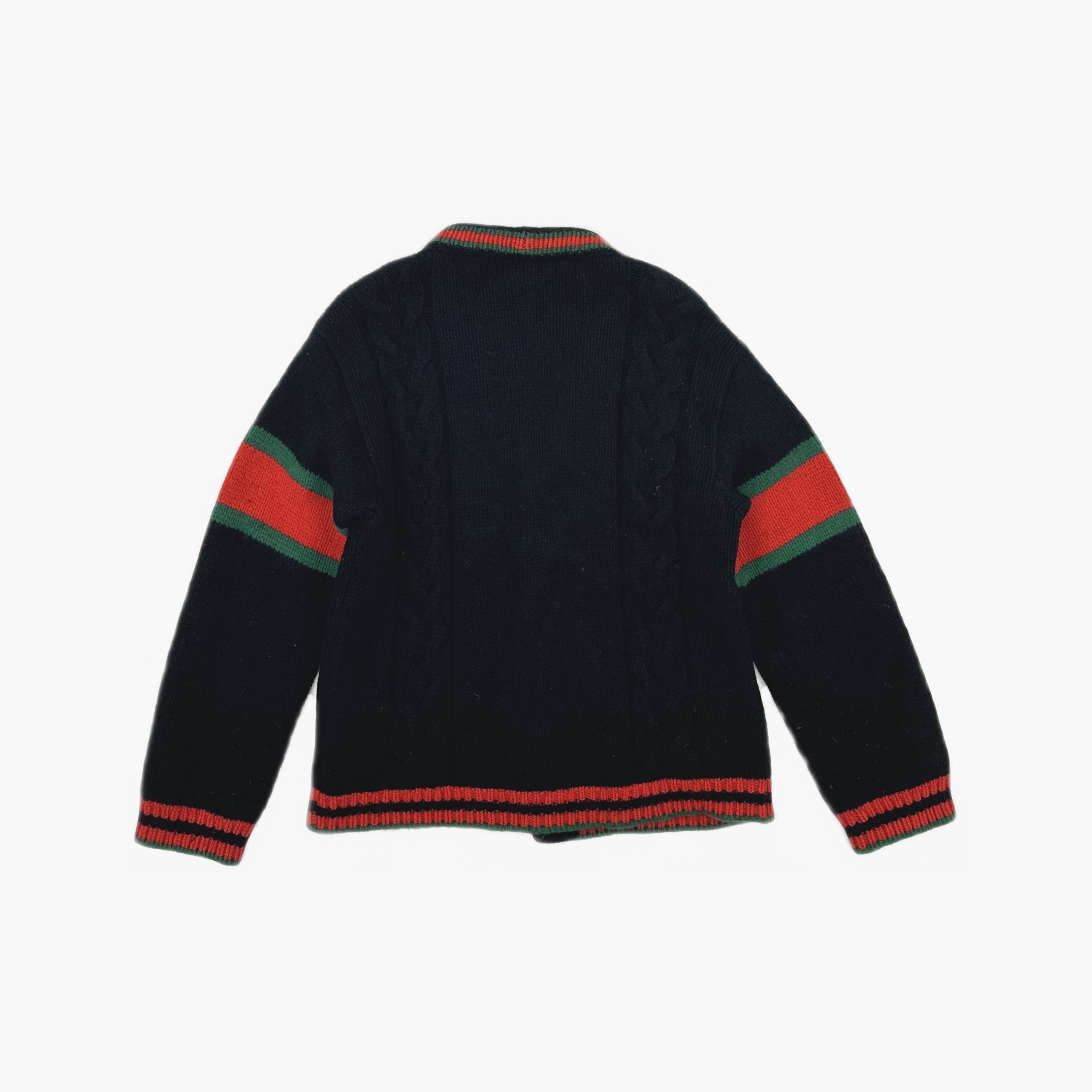 Gucci Gucci Web Stripe Cable Knit Cardigan US M Size US M / EU 48-50 / 2 - 3 Thumbnail