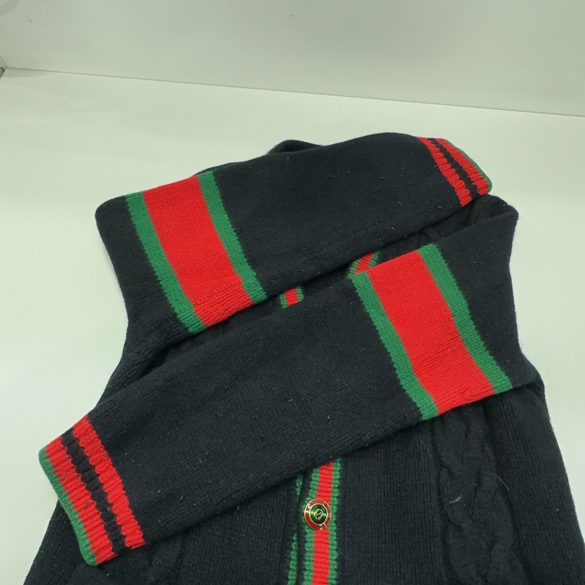 Gucci Gucci Web Stripe Cable Knit Cardigan US M Size US M / EU 48-50 / 2 - 11 Thumbnail