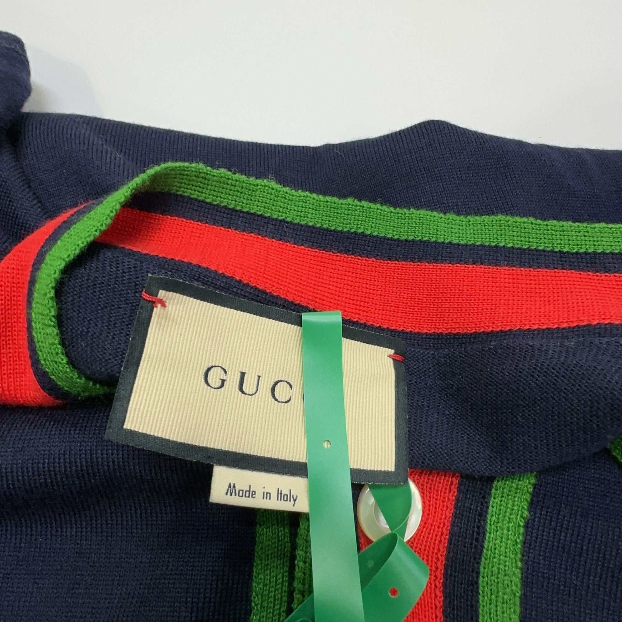 Gucci Gucci Web Stripe V-Neck Wool Cardigan XL Size US XL / EU 56 / 4 - 6 Thumbnail