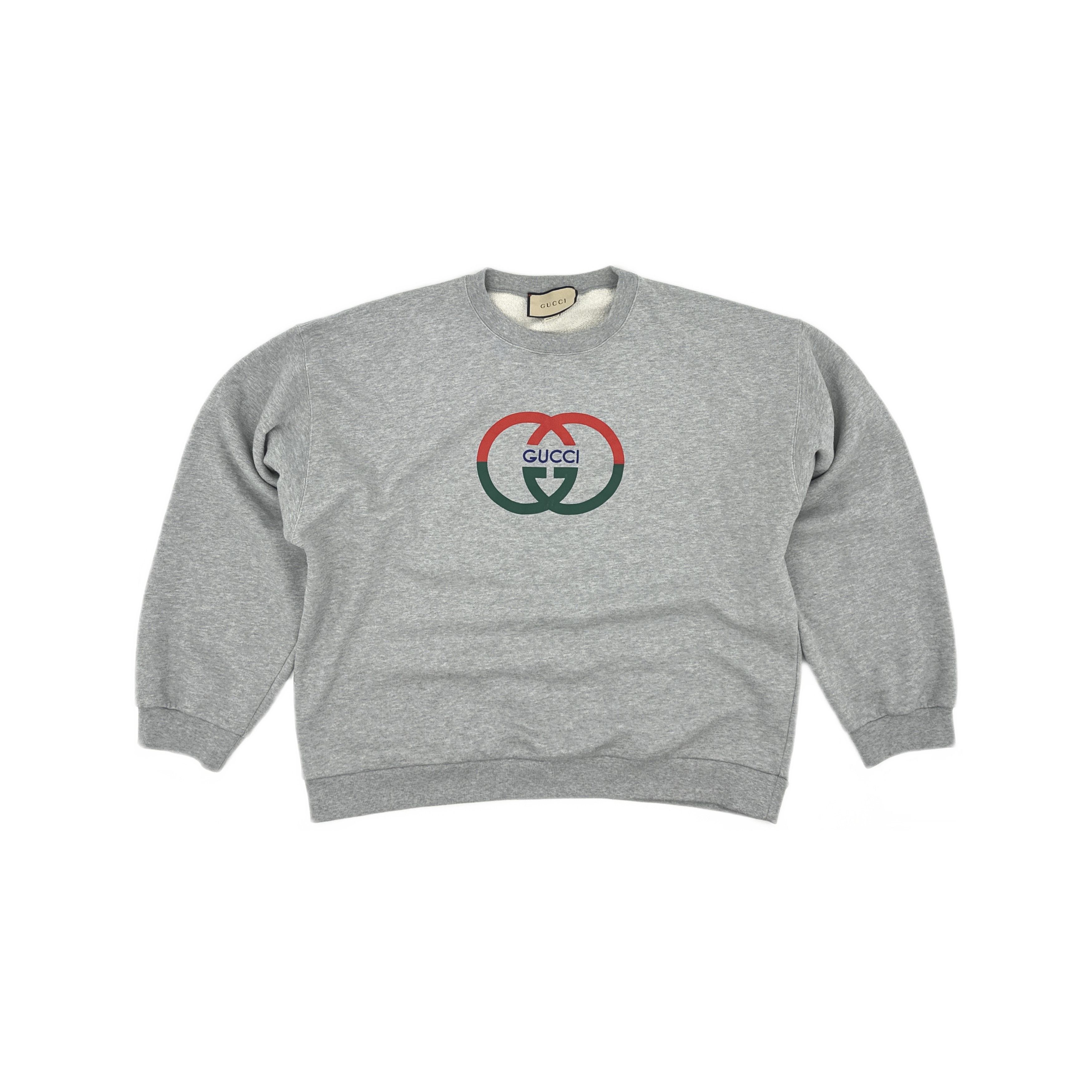 Gucci Gucci Interlocking G Logo Sweatshirt Gray XL Size US XL / EU 56 / 4 - 2 Thumbnail
