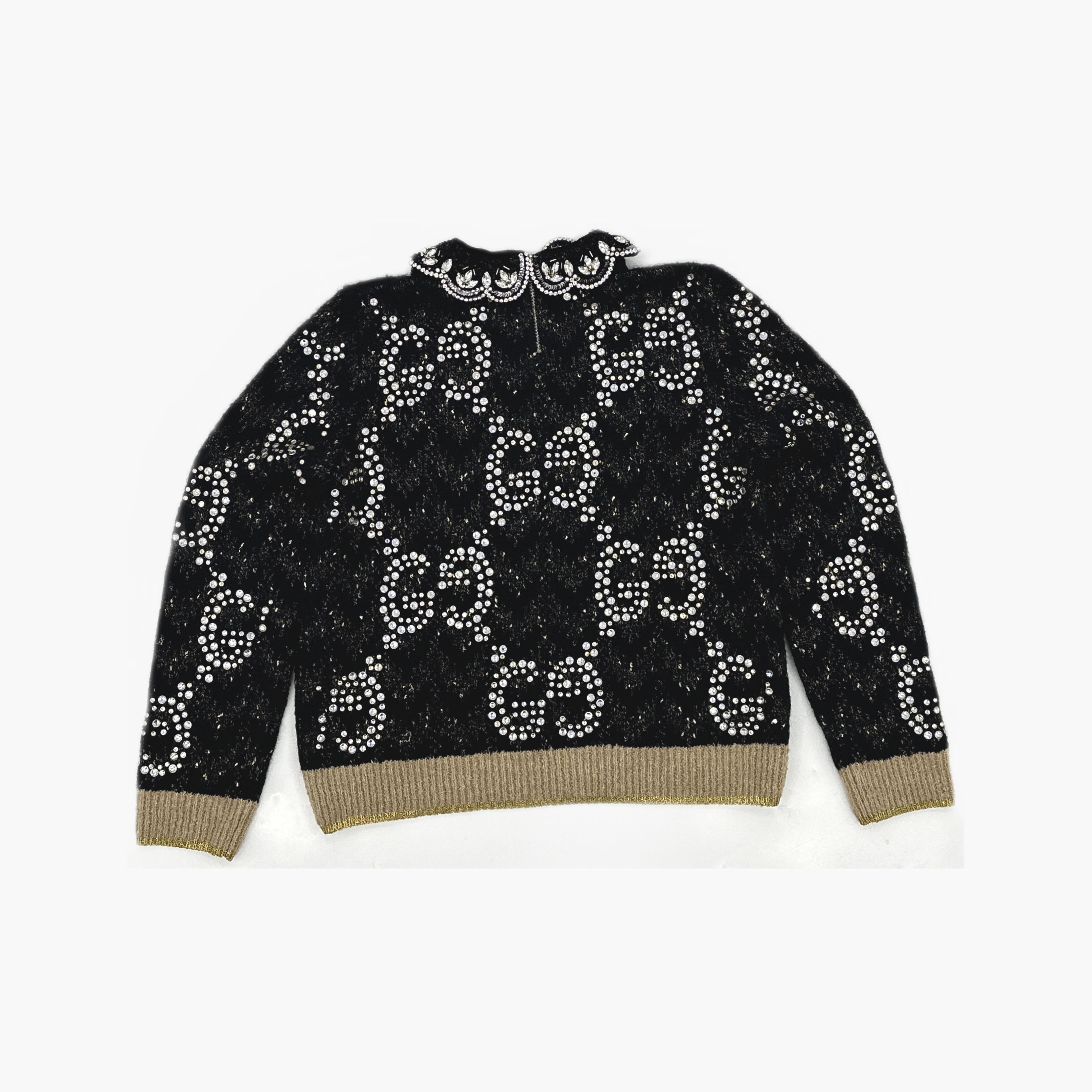 Gucci Gucci Crystal Embellished GG Sweater L Size L / US 10 / IT 46 - 3 Thumbnail