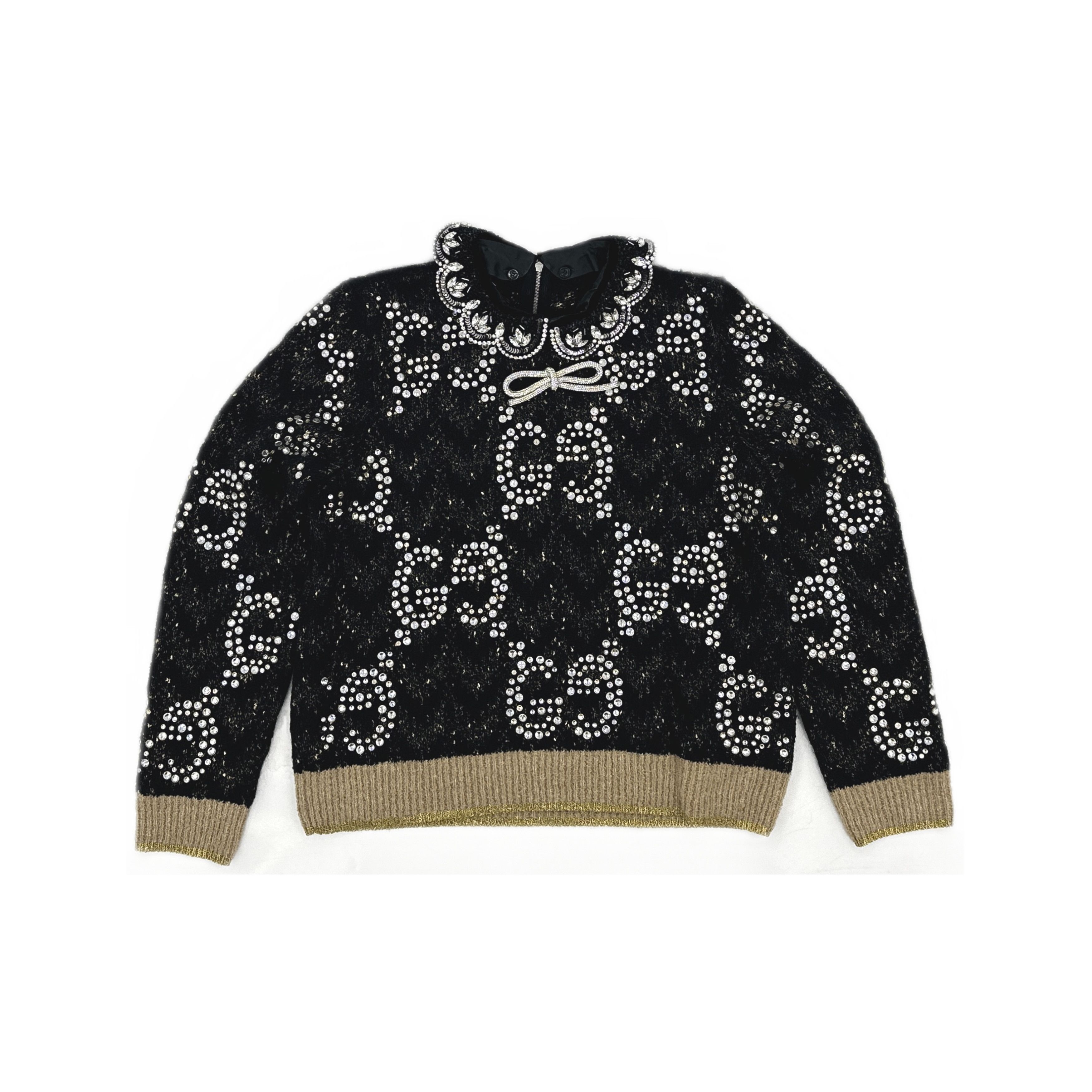 Gucci Gucci Crystal Embellished GG Sweater L Size L / US 10 / IT 46 - 2 Thumbnail
