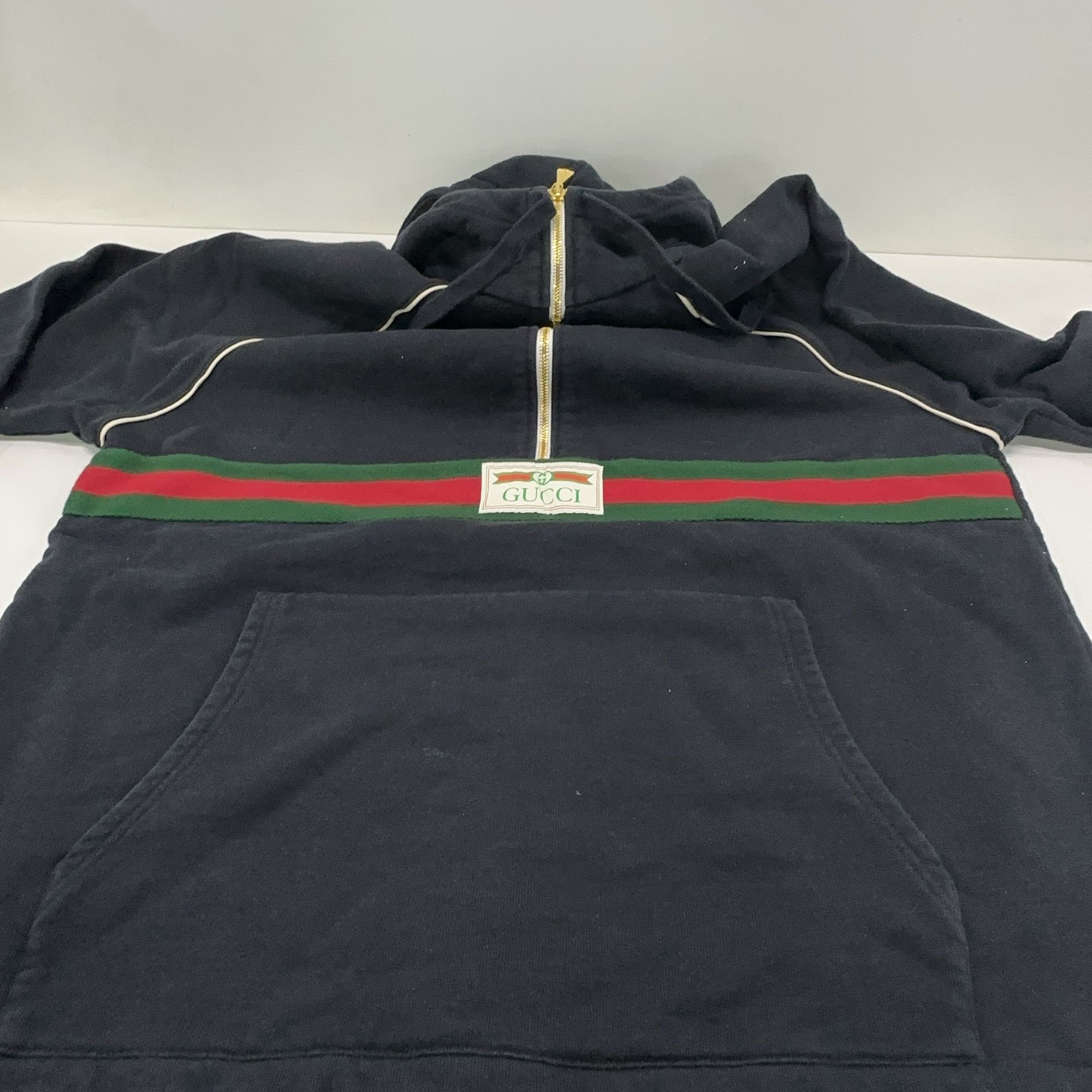 Gucci Gucci Web Stripe Half-Zip Hoodie Size S Size US S / EU 44-46 / 1 - 10 Thumbnail