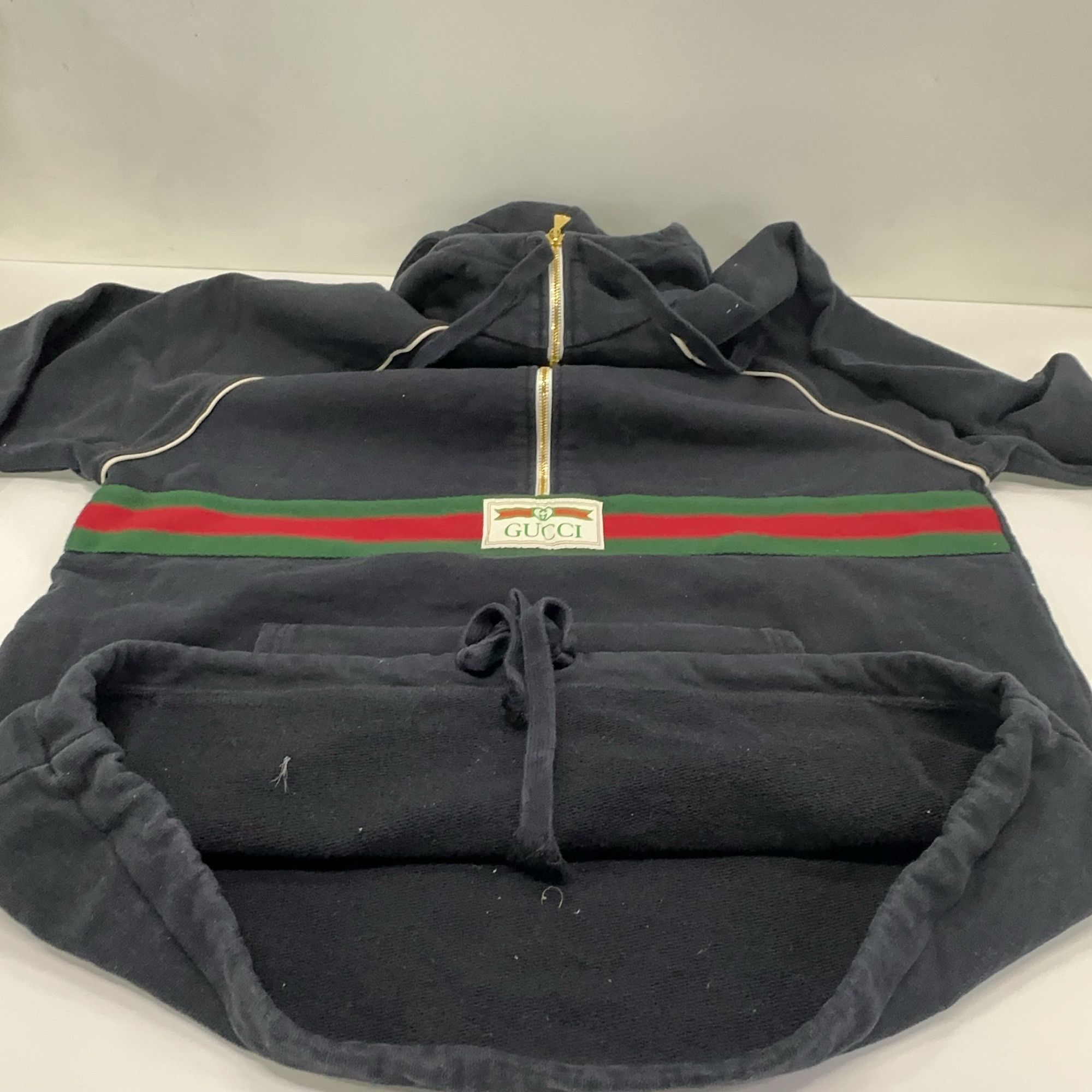 Gucci Gucci Web Stripe Half-Zip Hoodie Size S Size US S / EU 44-46 / 1 - 9 Thumbnail