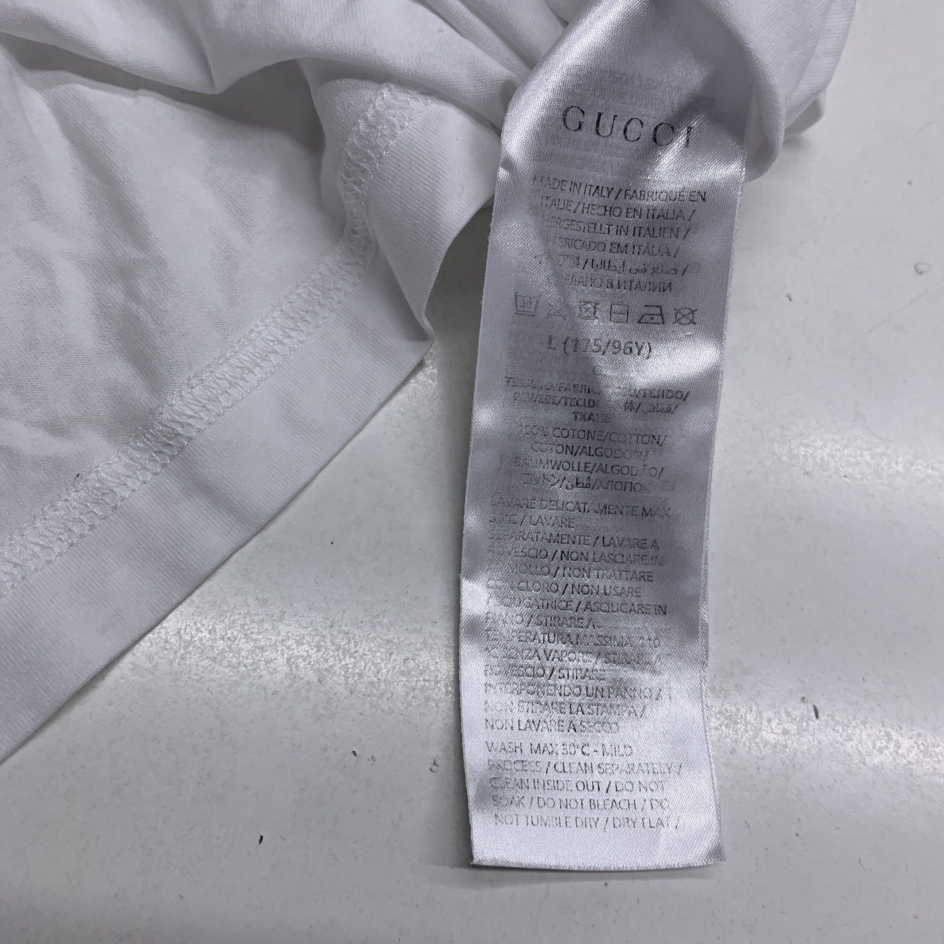 Gucci Gucci Logo Print Cotton T-Shirt White Size L Size L / US 10 / IT 46 - 4 Thumbnail