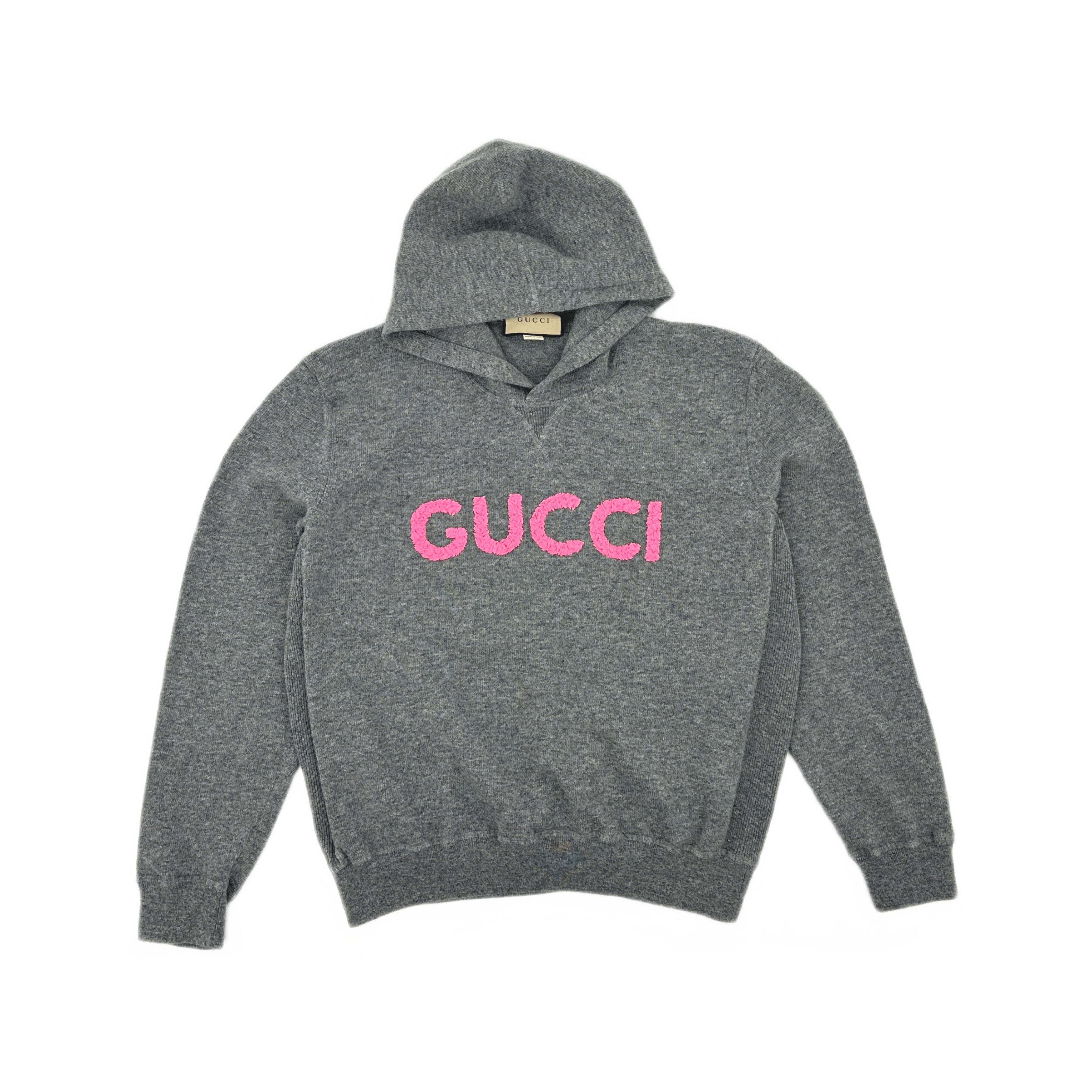 Gucci Gucci Pink Logo Wool Knit Hoodie XXL Size US XXL / EU 58 / 5 - 2 Thumbnail