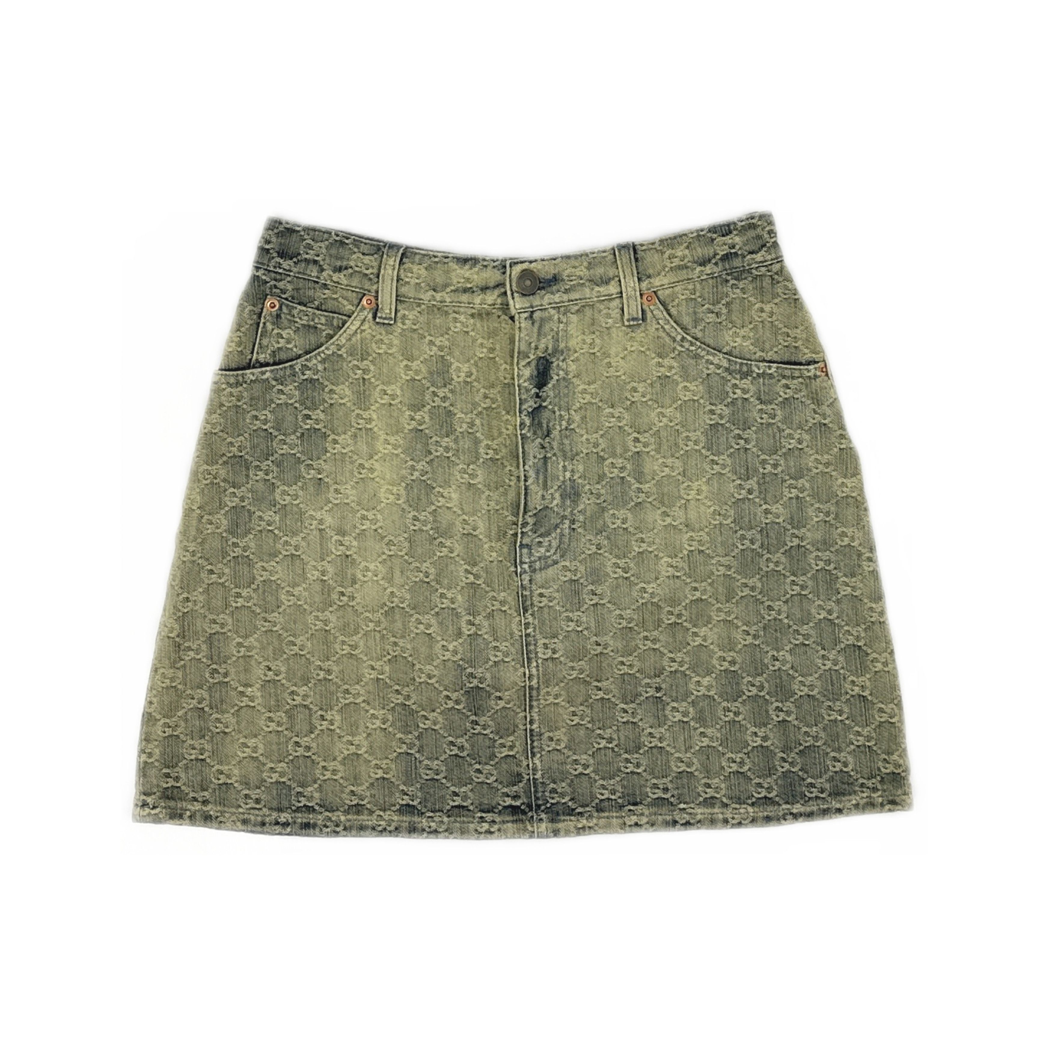 Gucci Gucci GG Monogram Denim Mini Skirt Size 42 Size 28" / US 6 / IT 42 - 2 Thumbnail