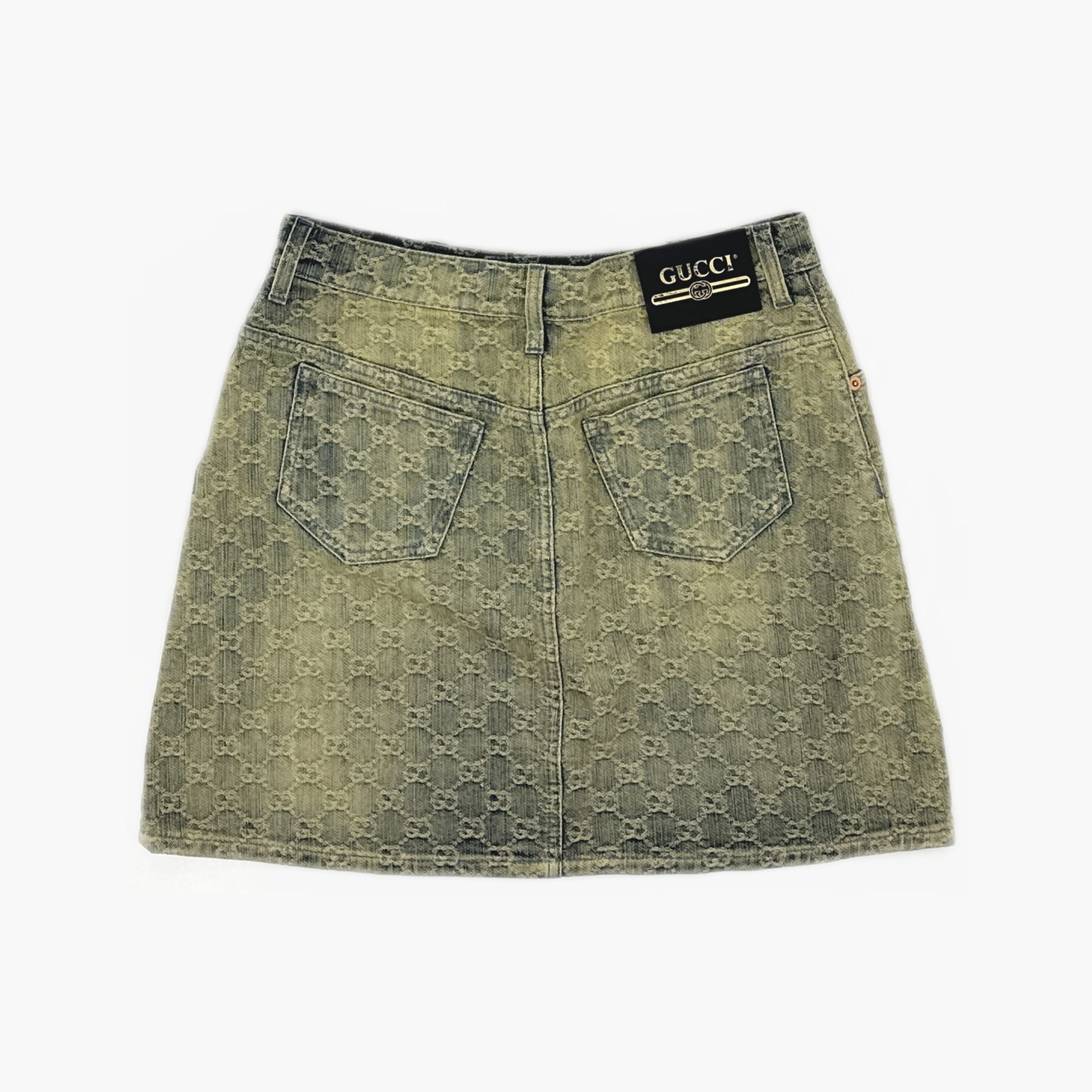 Gucci Gucci GG Monogram Denim Mini Skirt Size 42 Size 28" / US 6 / IT 42 - 3 Thumbnail