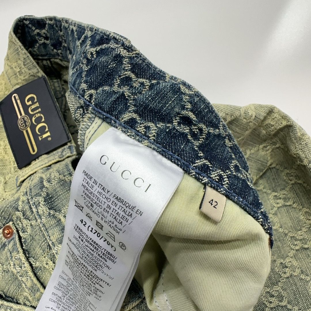 Gucci Gucci GG Monogram Denim Mini Skirt Size 42 Size 28" / US 6 / IT 42 - 4 Thumbnail