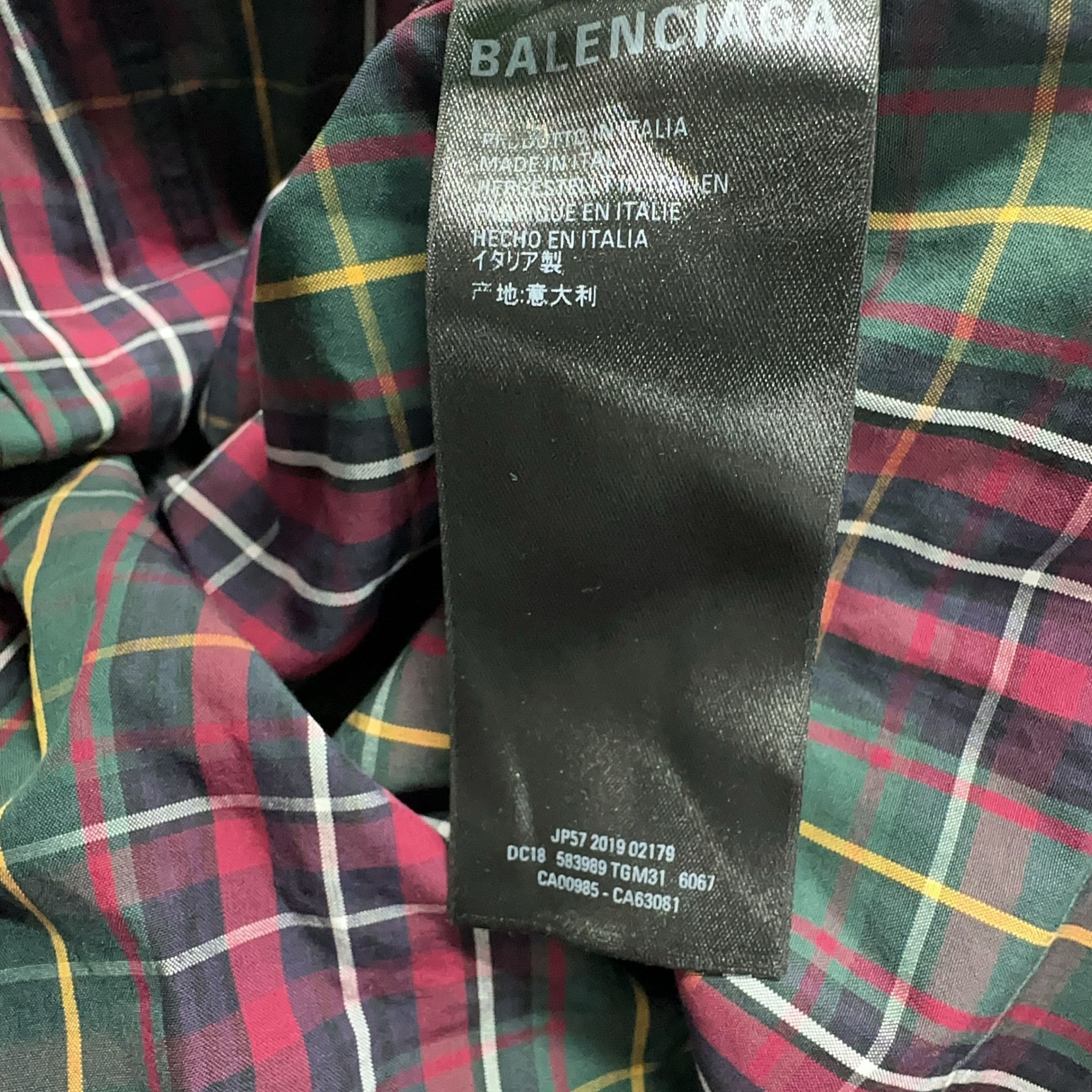 Balenciaga Balenciaga Plaid Logo Button Up Shirt 41 Size US L / EU 52-54 / 3 - 5 Thumbnail