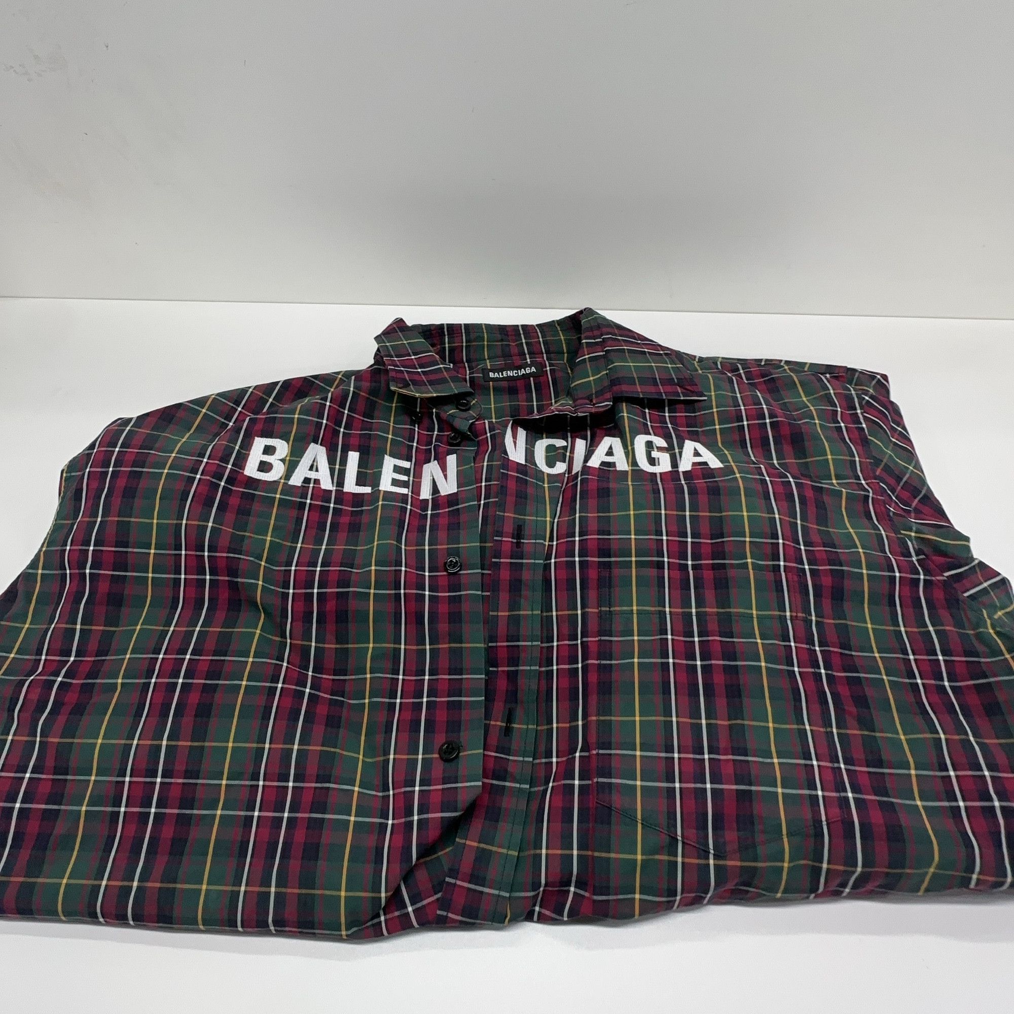 Balenciaga Balenciaga Plaid Logo Button Up Shirt 41 Size US L / EU 52-54 / 3 - 7 Thumbnail