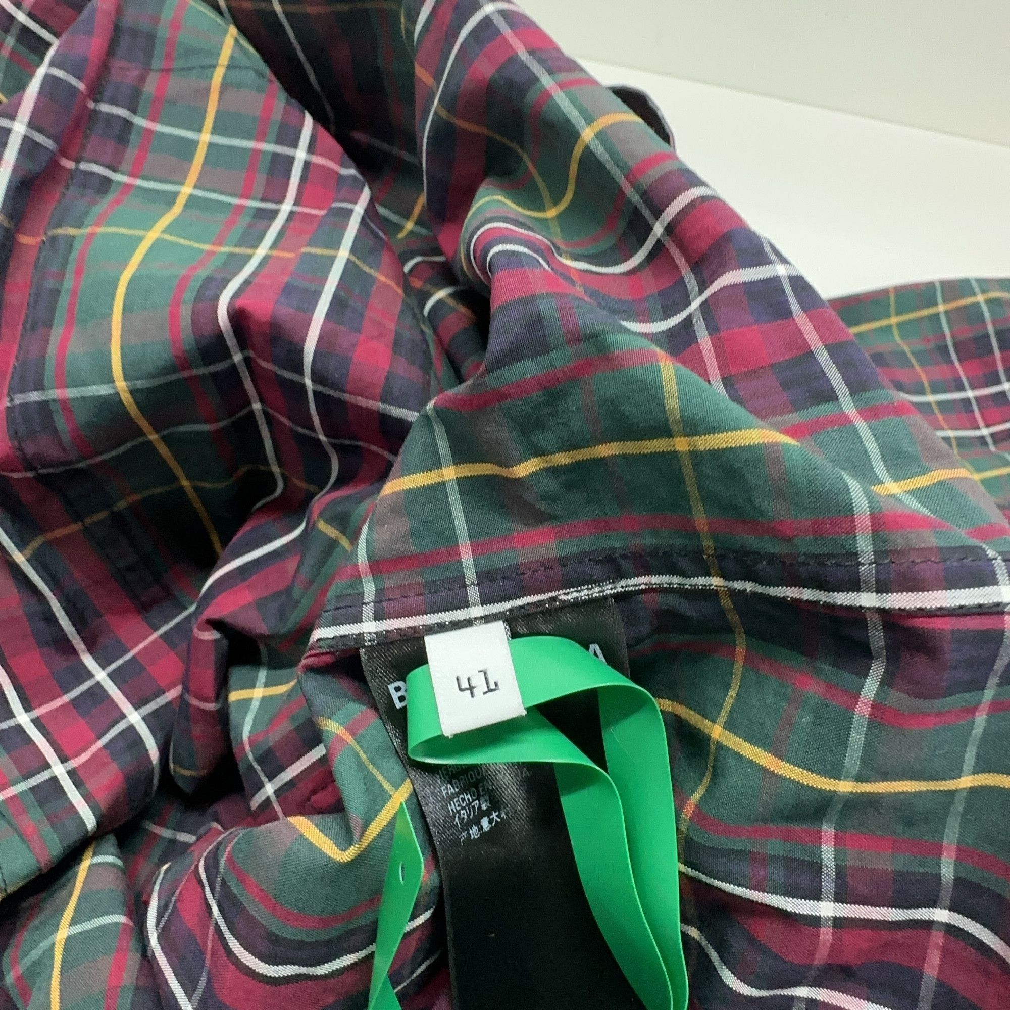 Balenciaga Balenciaga Plaid Logo Button Up Shirt 41 Size US L / EU 52-54 / 3 - 4 Thumbnail