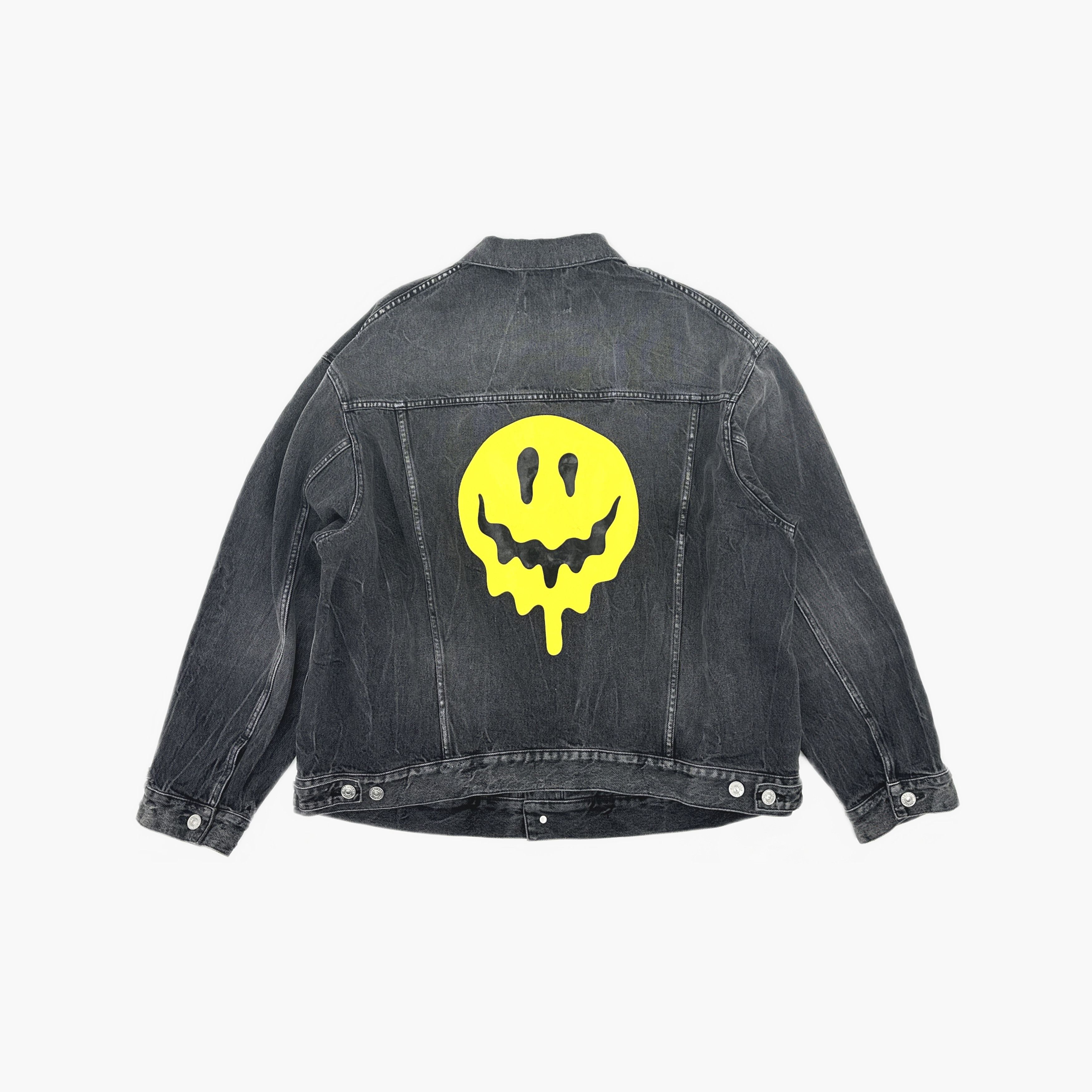 Balenciaga Balenciaga Drip Peace Smiley Denim Jacket M Size US M / EU 48-50 / 2 - 2 Thumbnail