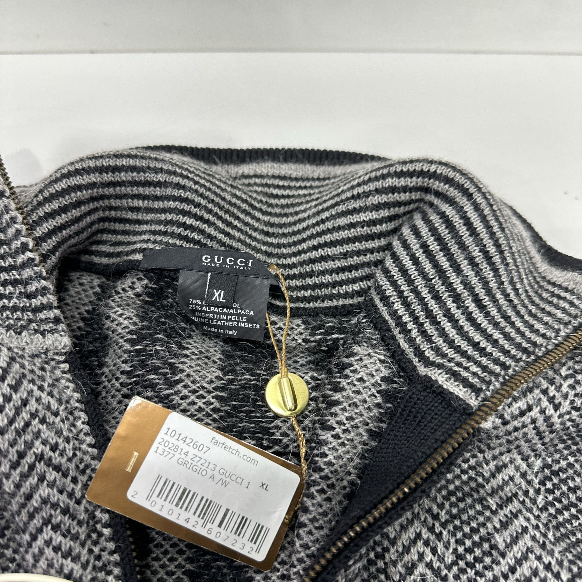 Gucci Gucci Chevron Zip-Up Knit Sweater XL Size US XL / EU 56 / 4 - 4 Thumbnail