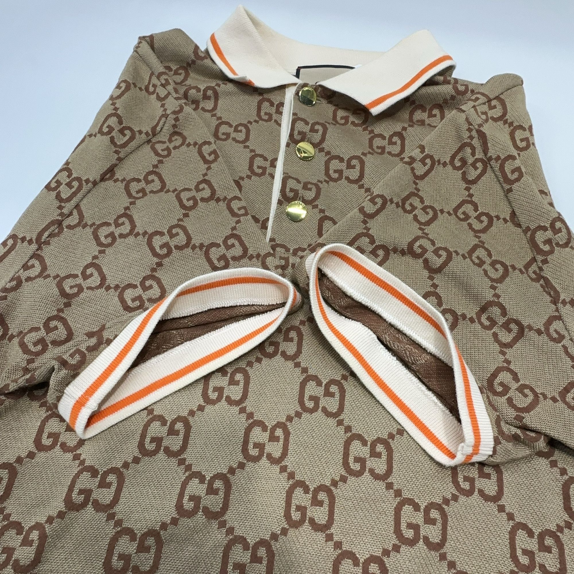 Gucci Gucci GG Logo Print Striped Polo Shirt Size M Size US M / EU 48-50 / 2 - 9 Thumbnail