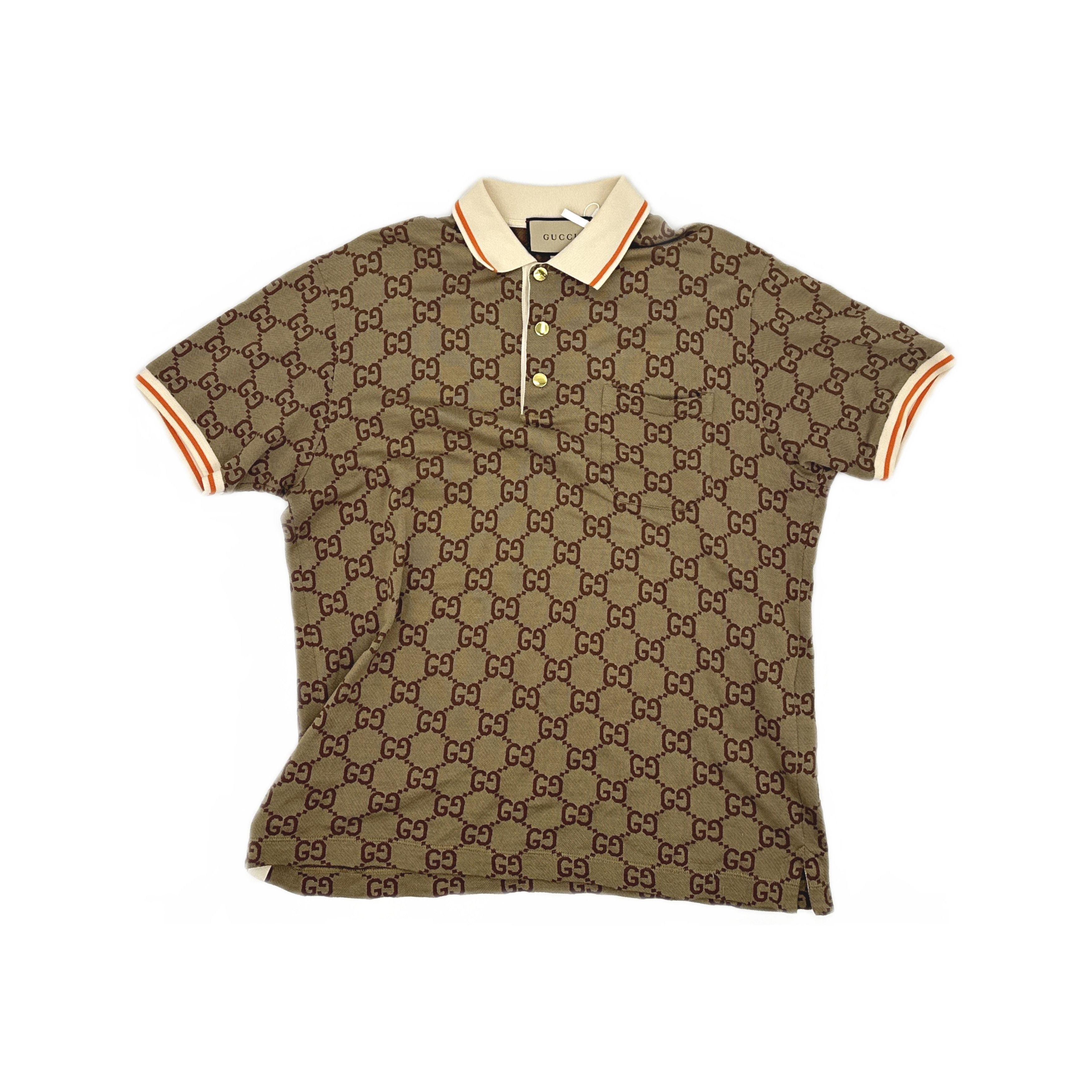 Gucci Gucci GG Logo Print Striped Polo Shirt Size M Size US M / EU 48-50 / 2 - 2 Thumbnail