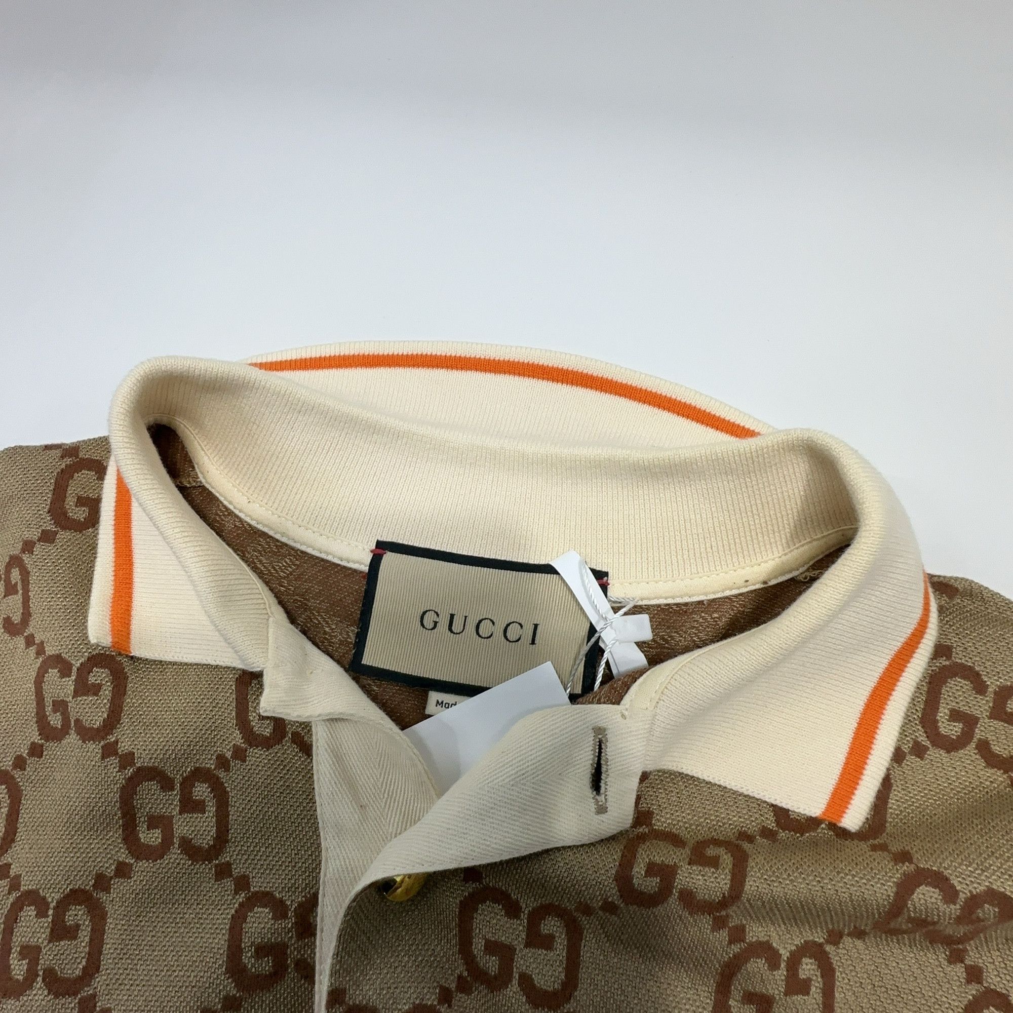 Gucci Gucci GG Logo Print Striped Polo Shirt Size M Size US M / EU 48-50 / 2 - 7 Thumbnail