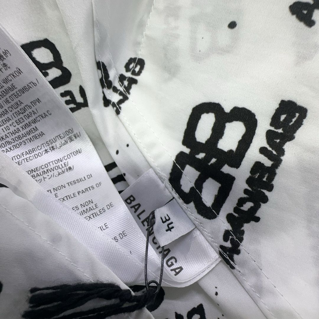 Balenciaga Balenciaga All-over Logo Print Shirt Size FR 34 Size XS / US 0-2 / IT 36-38 - 3 Thumbnail