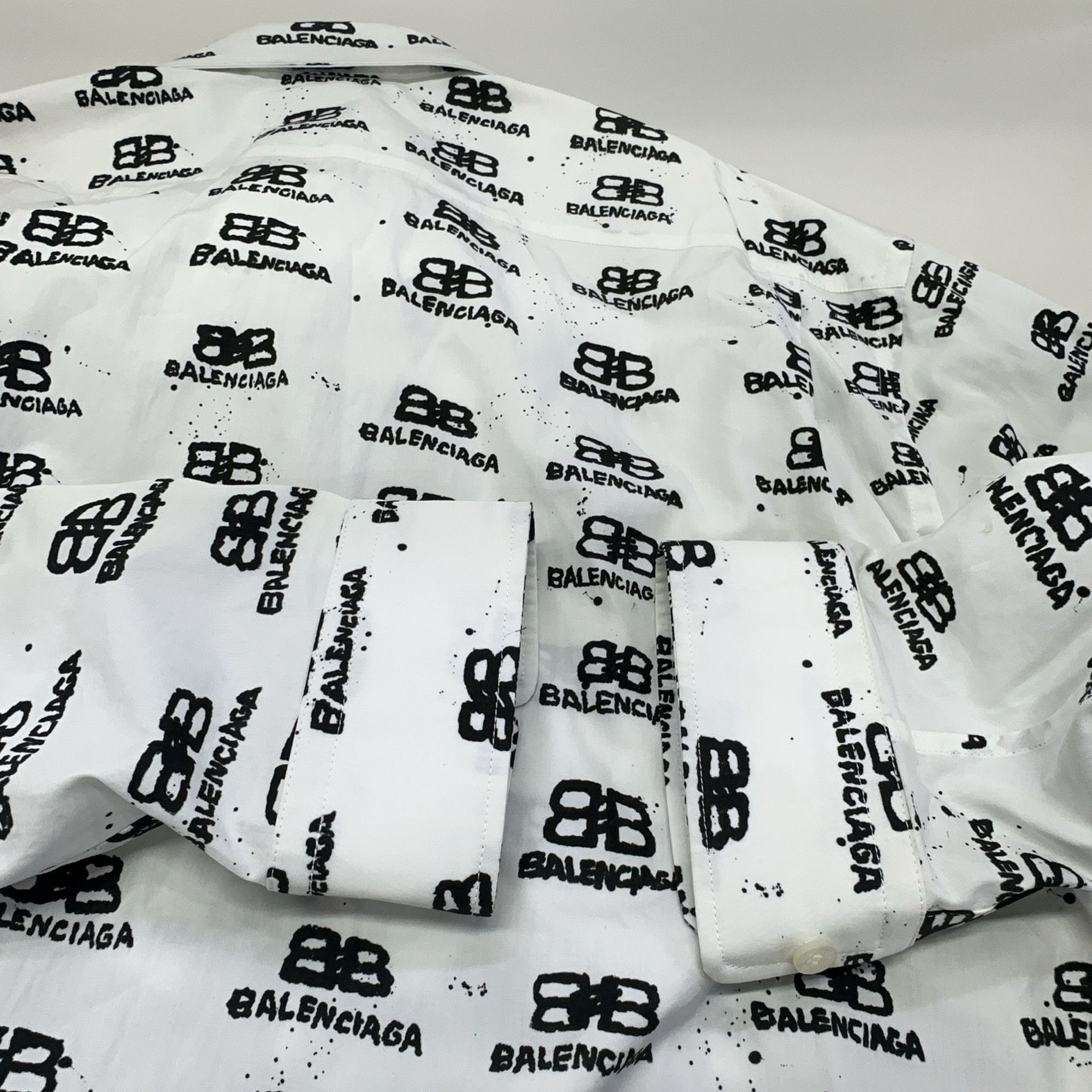 Balenciaga Balenciaga All-over Logo Print Shirt Size FR 34 Size XS / US 0-2 / IT 36-38 - 9 Thumbnail