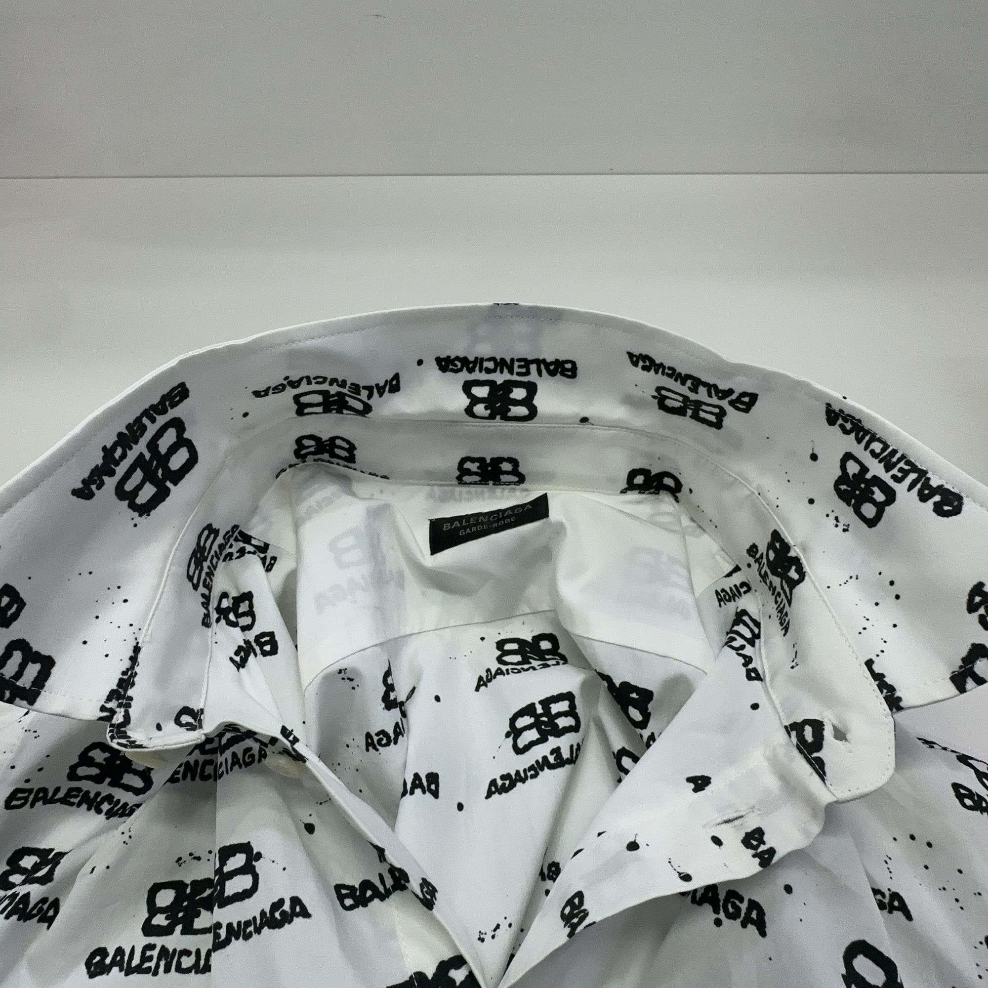 Balenciaga Balenciaga All-over Logo Print Shirt Size FR 34 Size XS / US 0-2 / IT 36-38 - 7 Thumbnail
