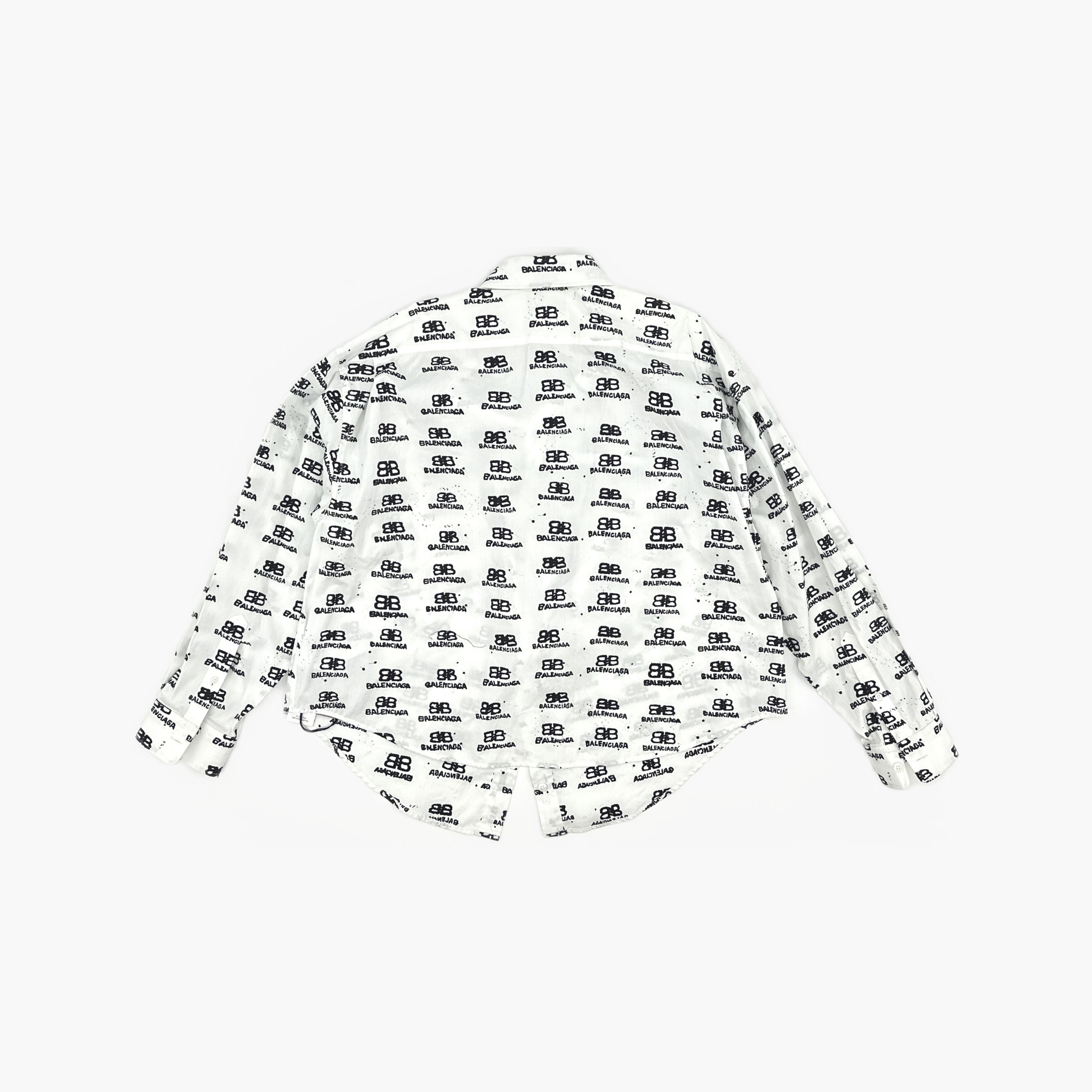 Balenciaga Balenciaga All-over Logo Print Shirt Size FR 34 Size XS / US 0-2 / IT 36-38 - 2 Thumbnail