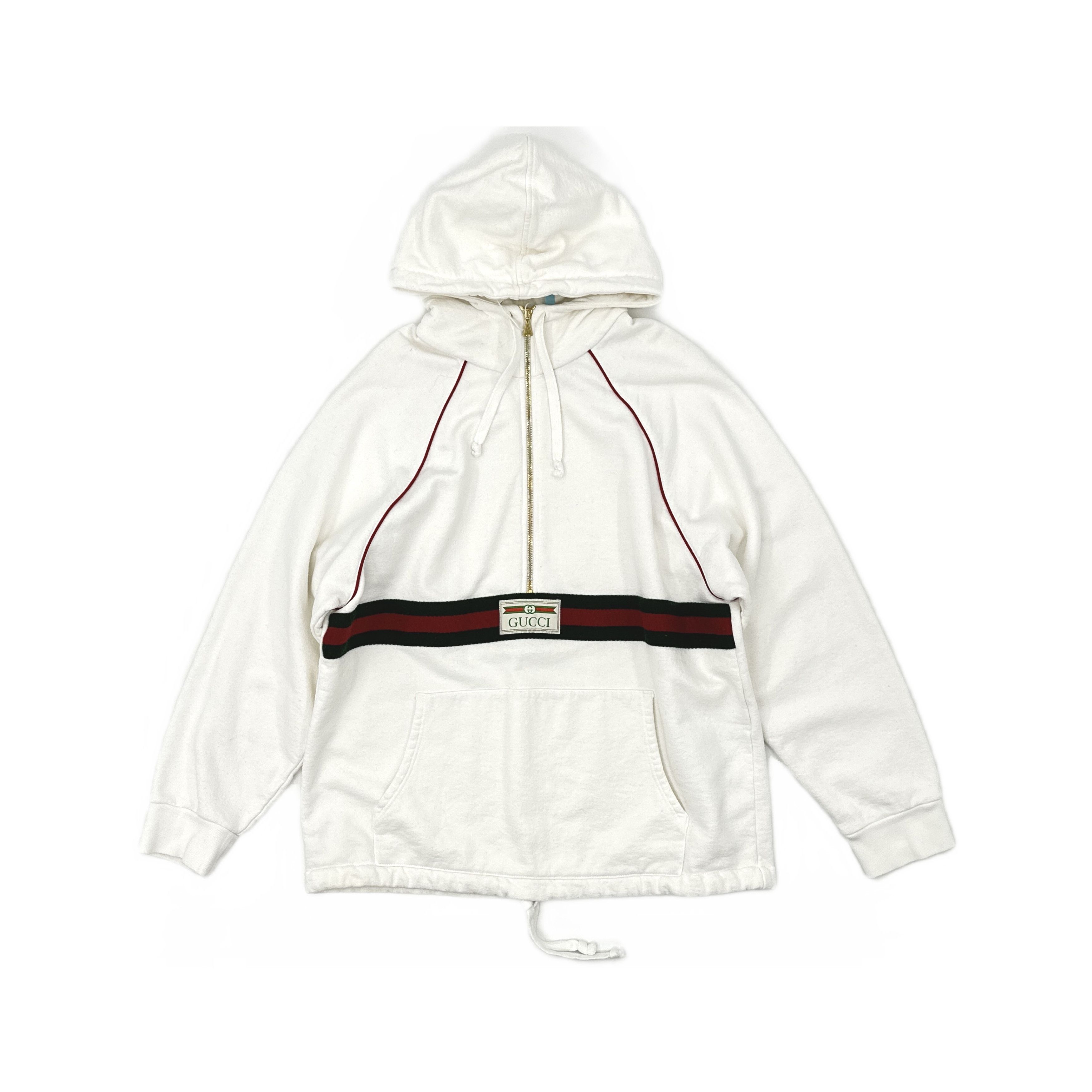 Gucci Gucci Web Stripe Half-Zip Hoodie Size S Size US S / EU 44-46 / 1 - 2 Thumbnail