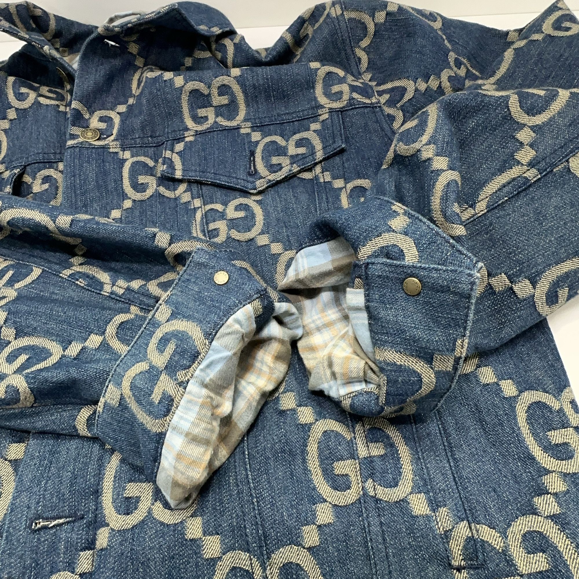 Gucci Gucci Monogram Pineapple Denim Jacket Size XL Size US XL / EU 56 / 4 - 7 Thumbnail