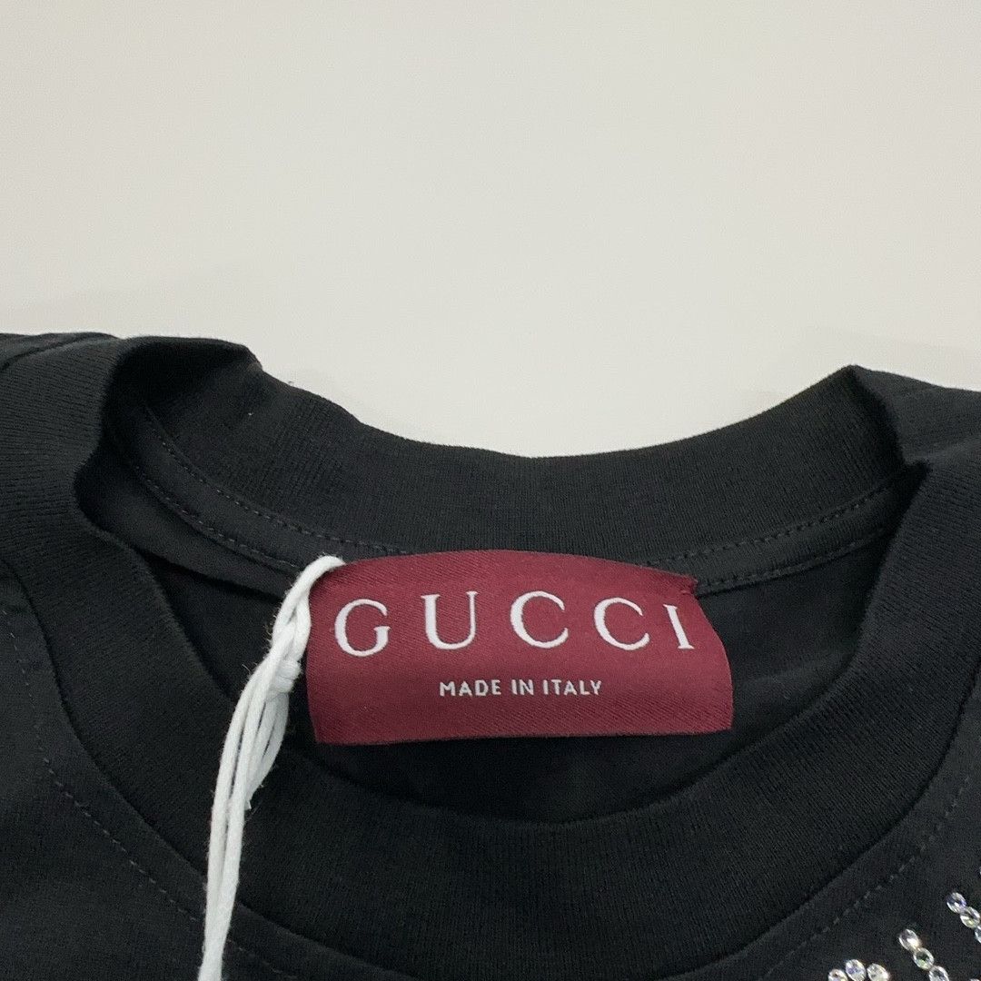 Gucci Gucci Crystal Logo Short Sleeve T-Shirt S Size S / US 4 / IT 40 - 5 Thumbnail