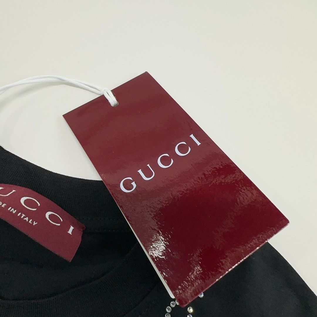 Gucci Gucci Crystal Logo Short Sleeve T-Shirt S Size S / US 4 / IT 40 - 6 Thumbnail
