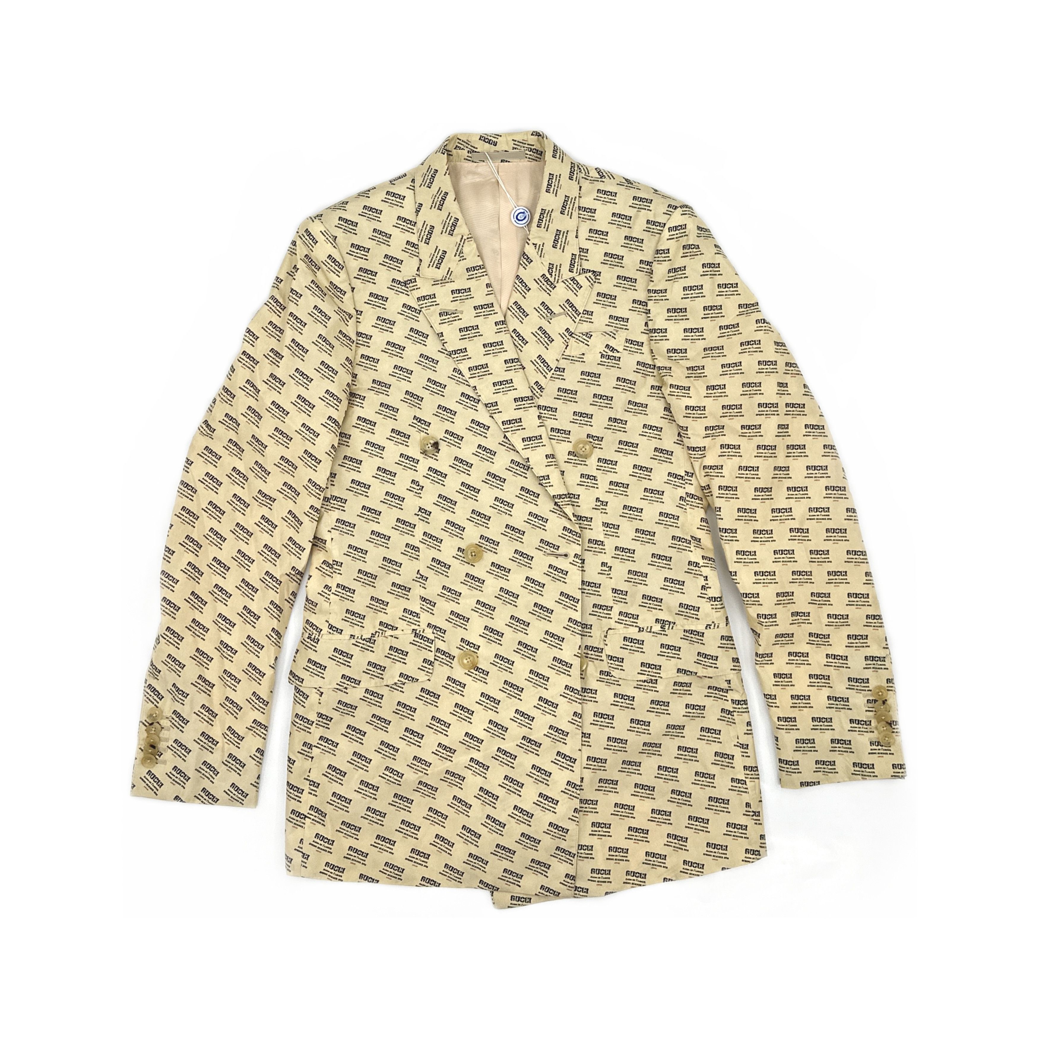 Gucci Gucci Logo Print Silk Blazer 36R Size 36R - 2 Thumbnail