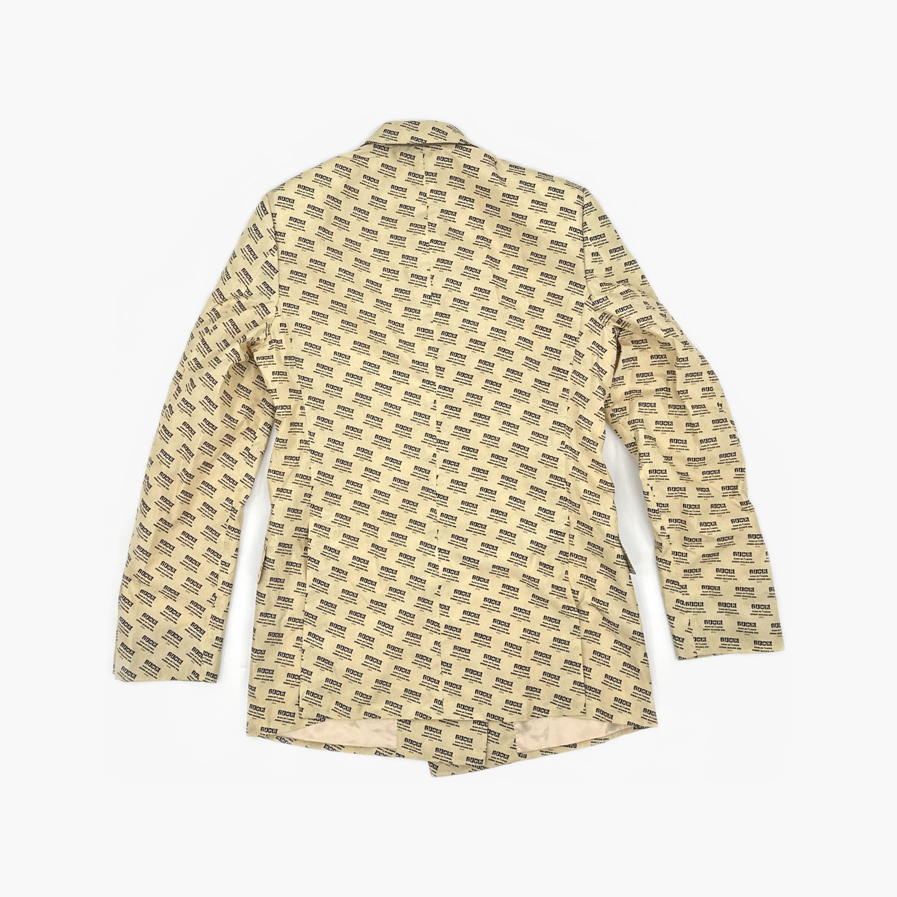 Gucci Gucci Logo Print Silk Blazer 36R Size 36R - 3 Thumbnail