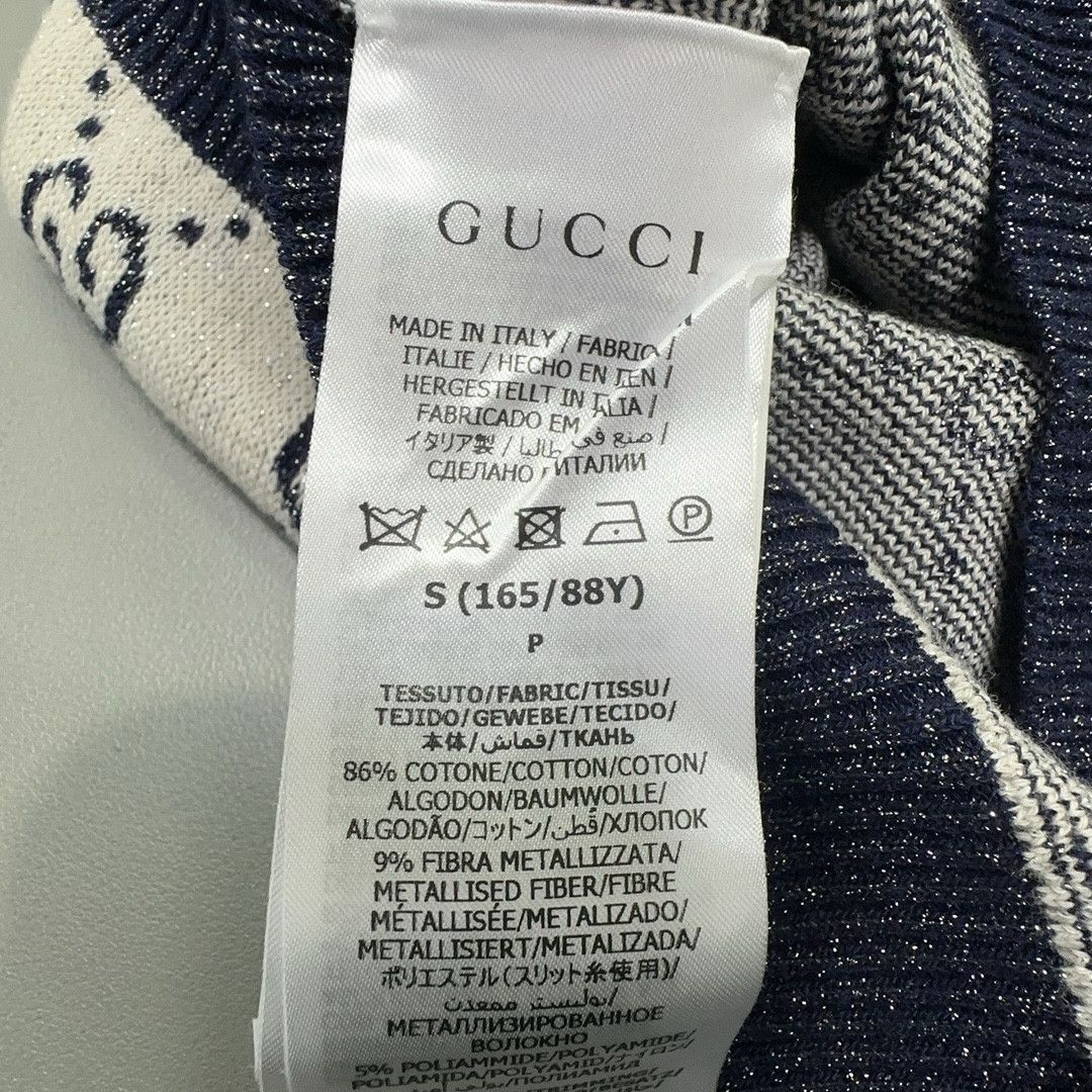 Gucci Gucci Logo Jacquard Lamé Knit Top Size S Size S / US 4 / IT 40 - 6 Thumbnail