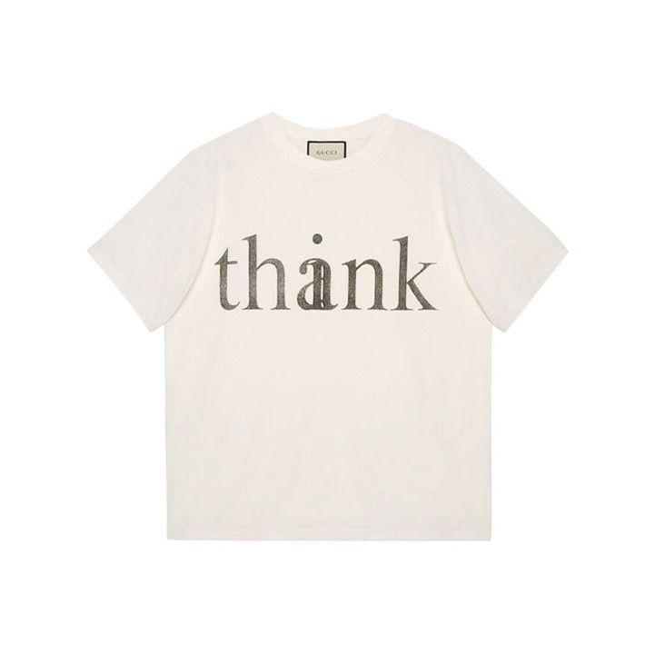 Gucci Gucci "thank" Logo Print T-Shirt Size M Size US M / EU 48-50 / 2 - 2 Thumbnail