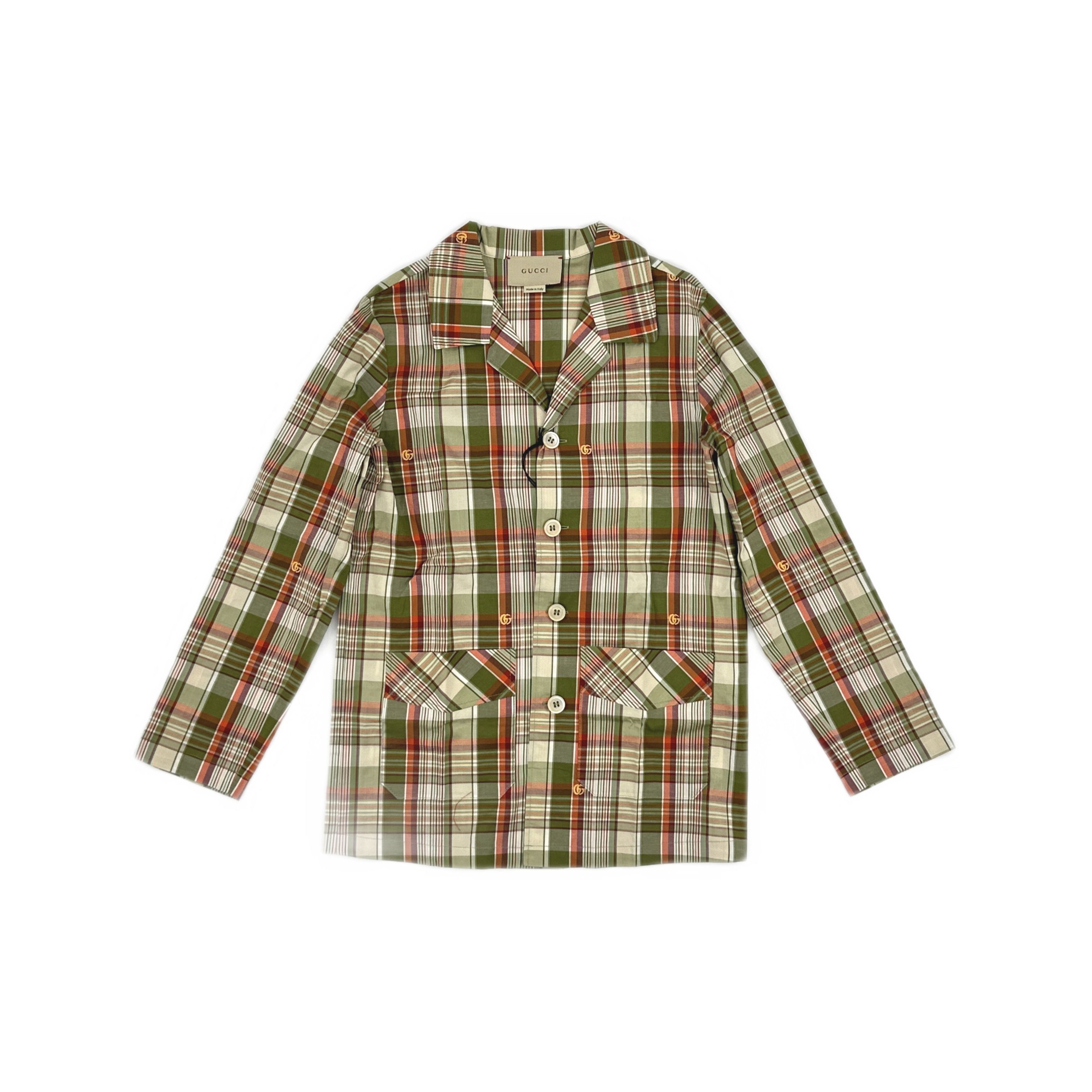 Gucci Gucci SS22 Plaid Double G Cotton Jacket 10 Size US XXS / EU 40 - 2 Thumbnail