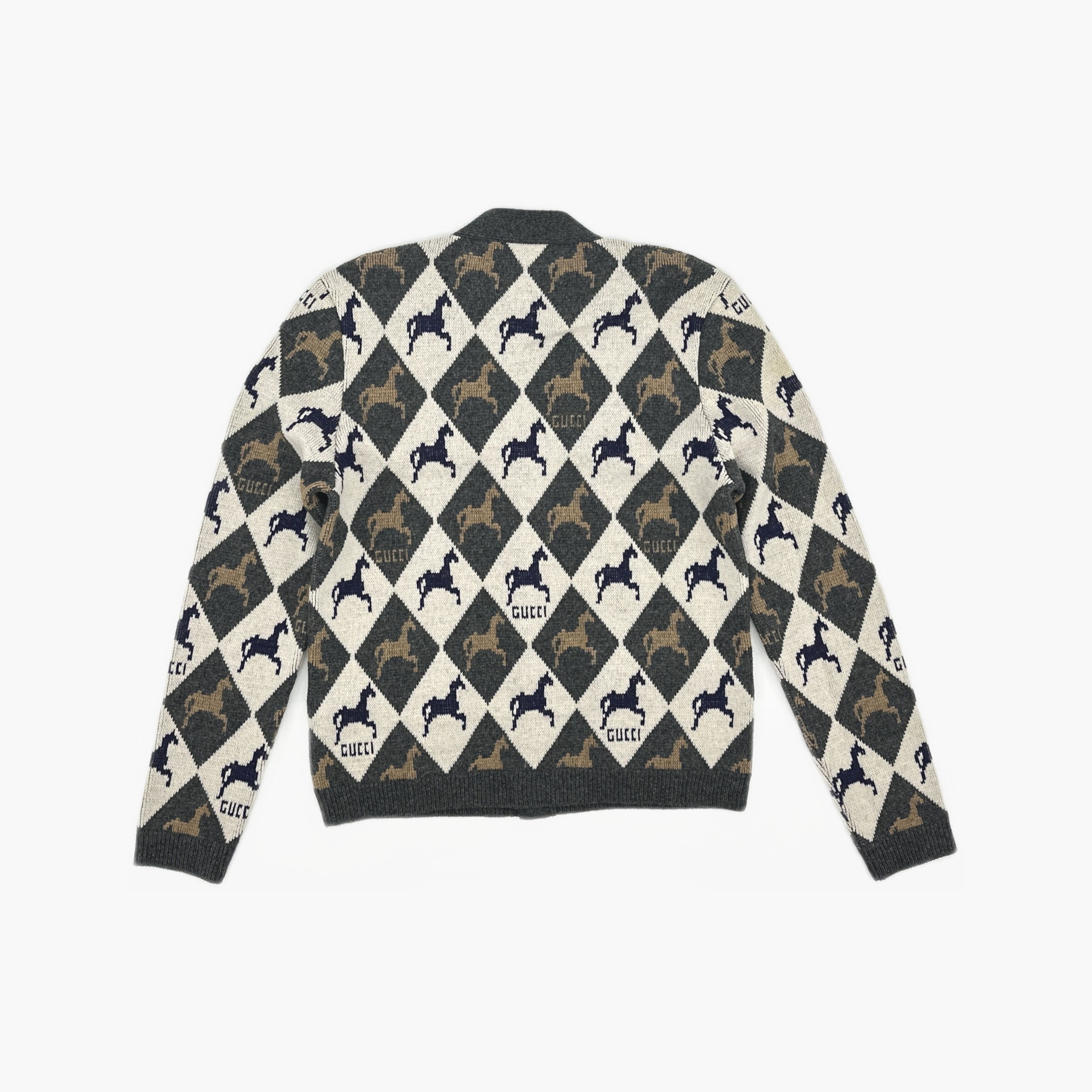 Gucci Gucci Horse Argyle Wool Cardigan US XS Size US XS / EU 42 / 0 - 3 Thumbnail