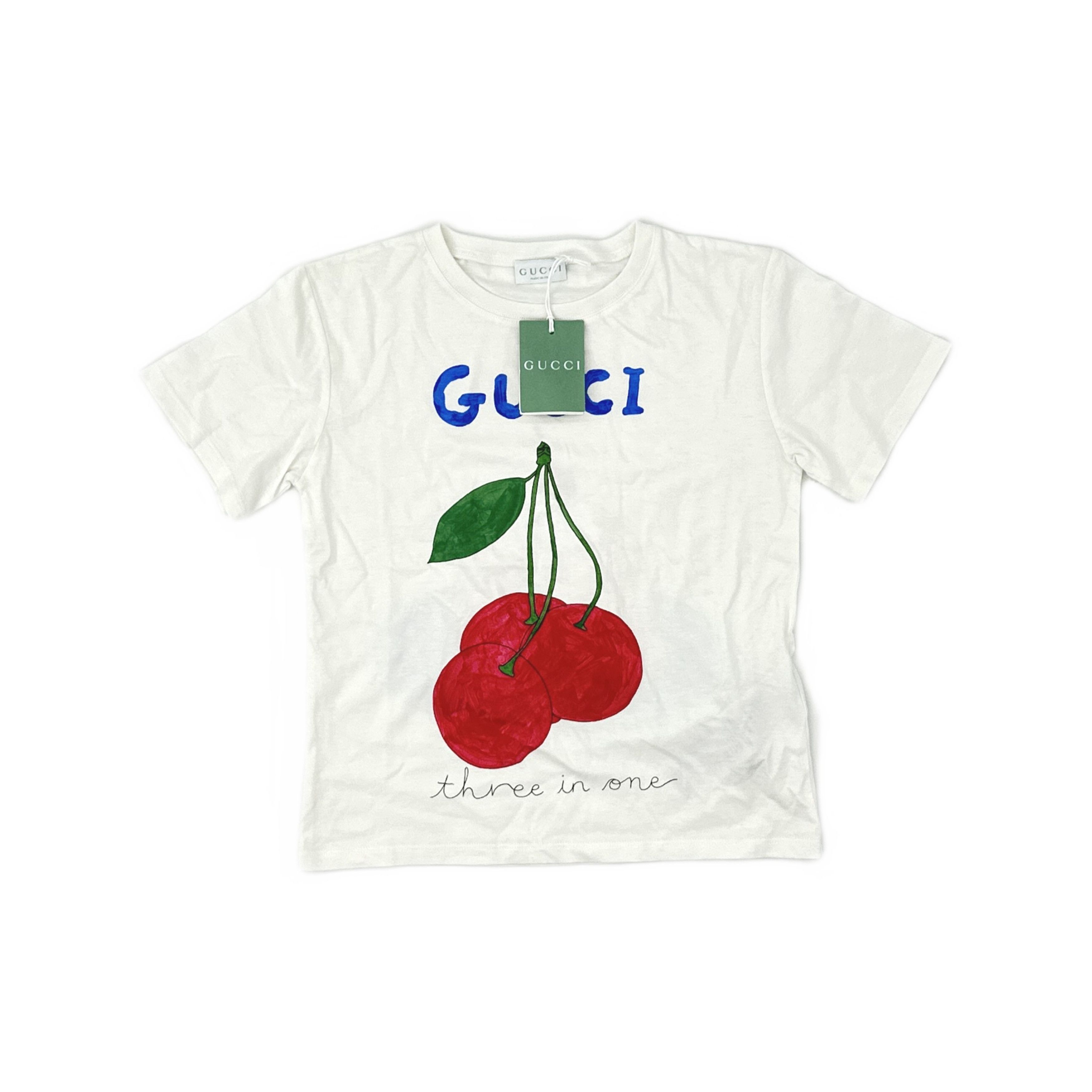 Gucci Gucci Cherry Logo Print T-Shirt Size 8 Size XXS / US 00 / IT 34 - 2 Thumbnail