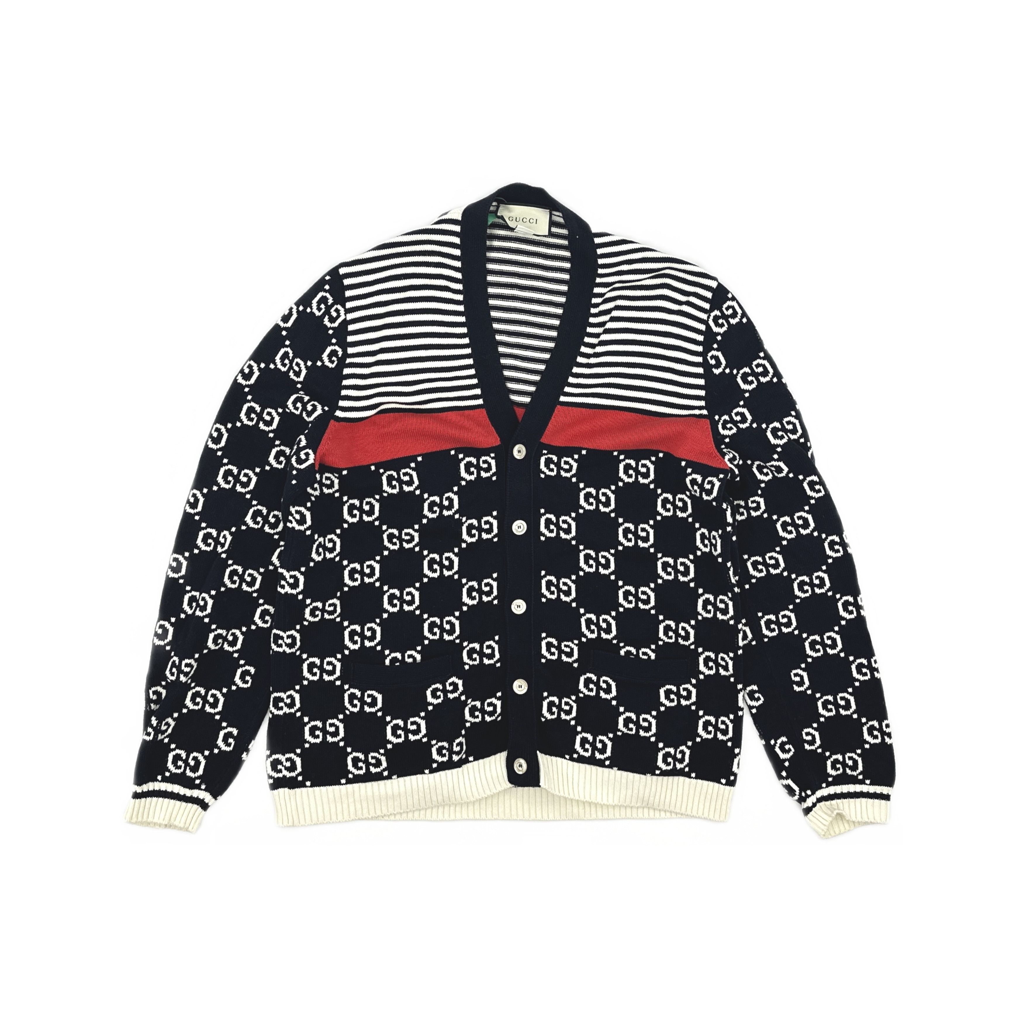 Gucci Gucci GG Logo Striped Knit Cardigan XXL Size US XXL / EU 58 / 5 - 2 Thumbnail