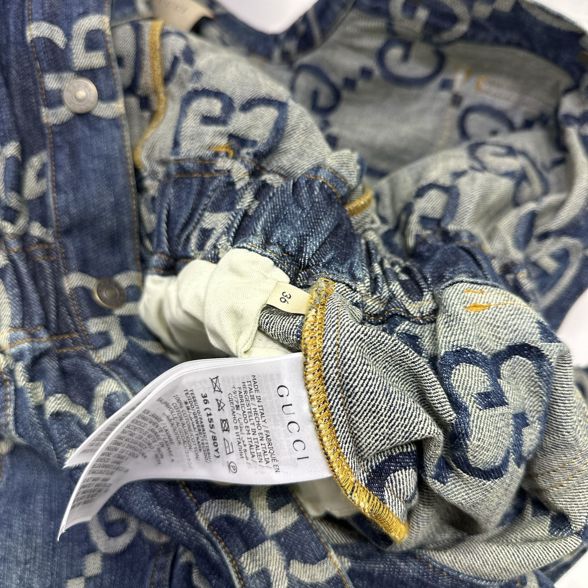Gucci Gucci Macro GG Denim Jumpsuit IT 36 Size 25" / US 0 / IT 36 - 5 Thumbnail