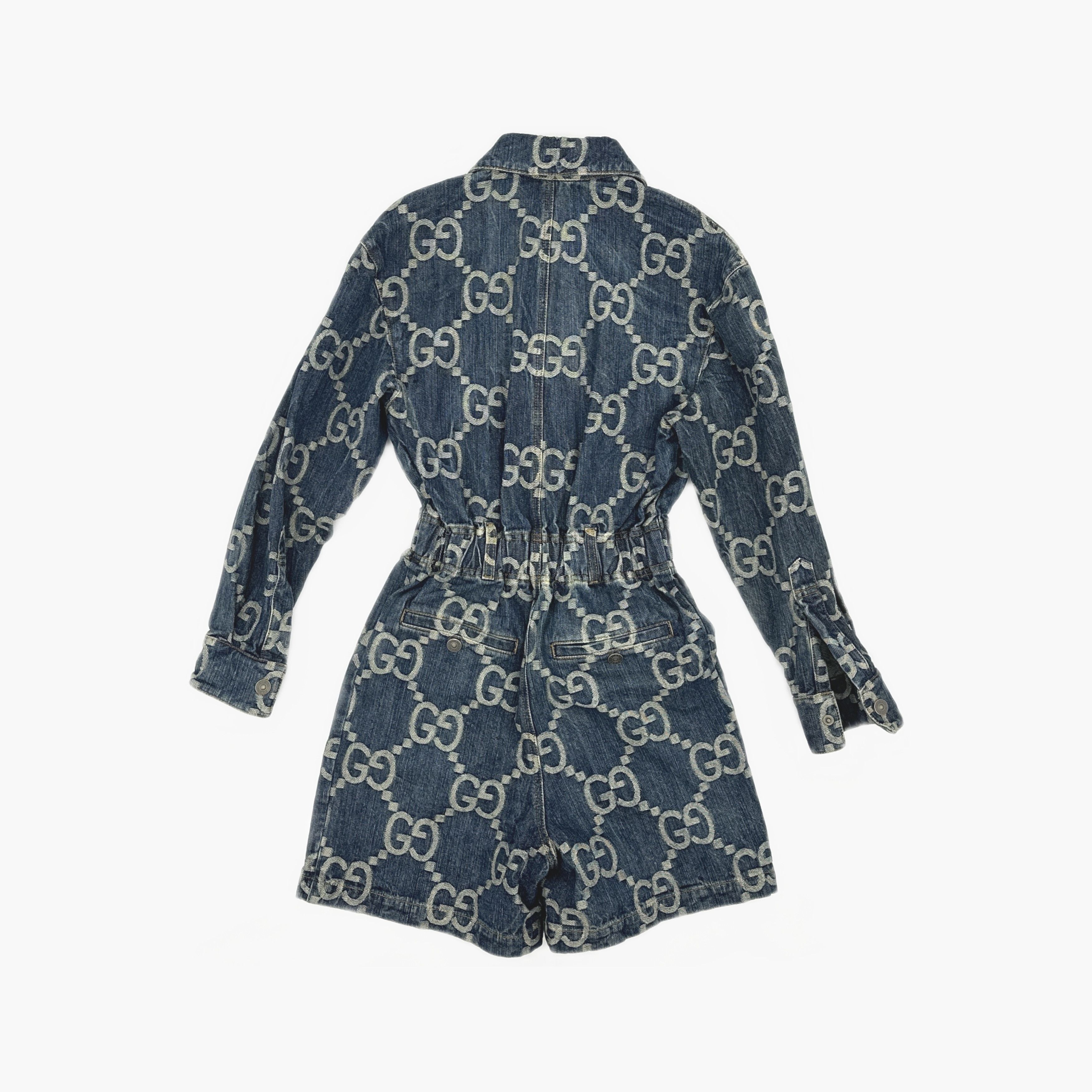 Gucci Gucci Macro GG Denim Jumpsuit IT 36 Size 25" / US 0 / IT 36 - 3 Thumbnail