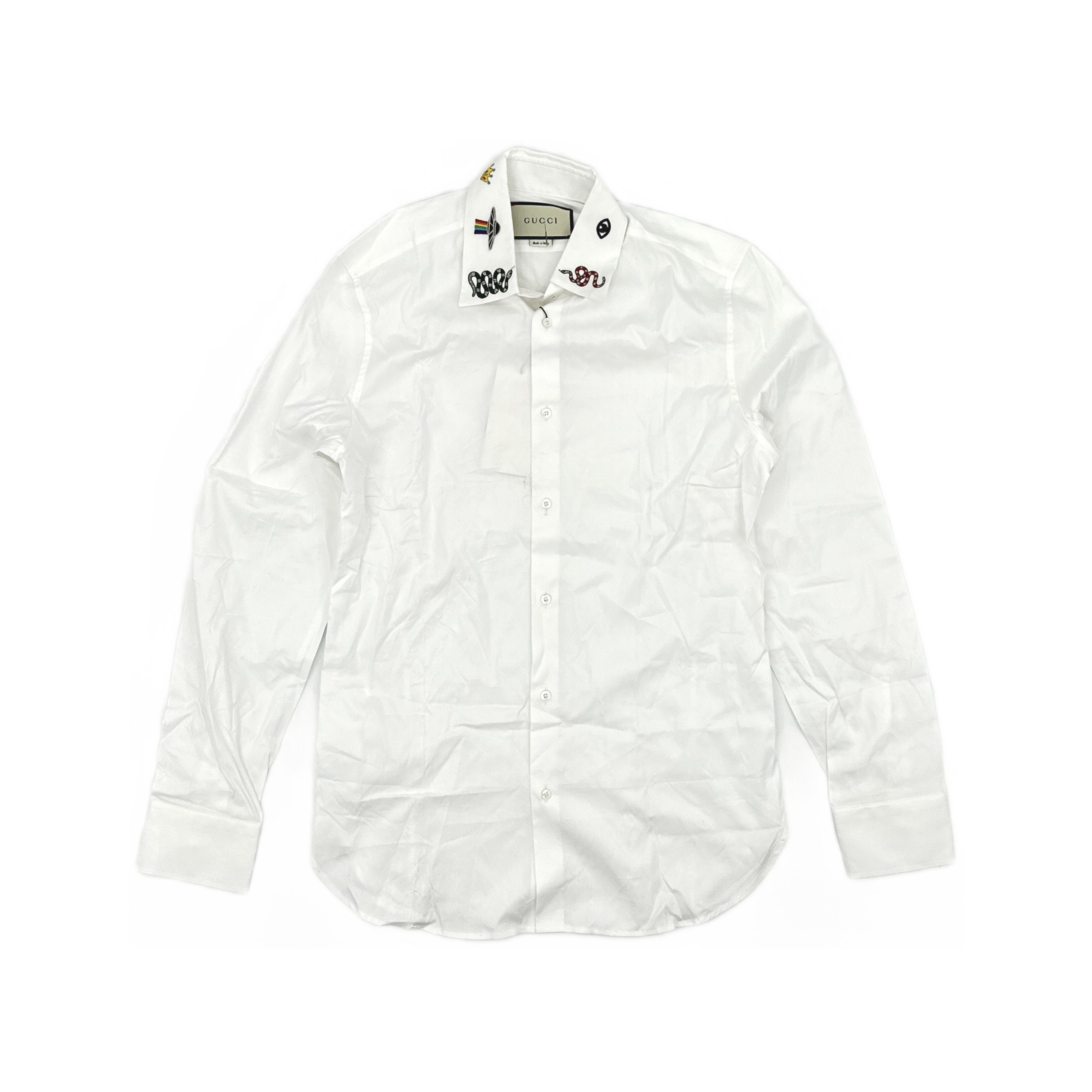 Gucci Gucci Embroidered Collar Cotton Shirt 15.5 Size US M / EU 48-50 / 2 - 2 Thumbnail