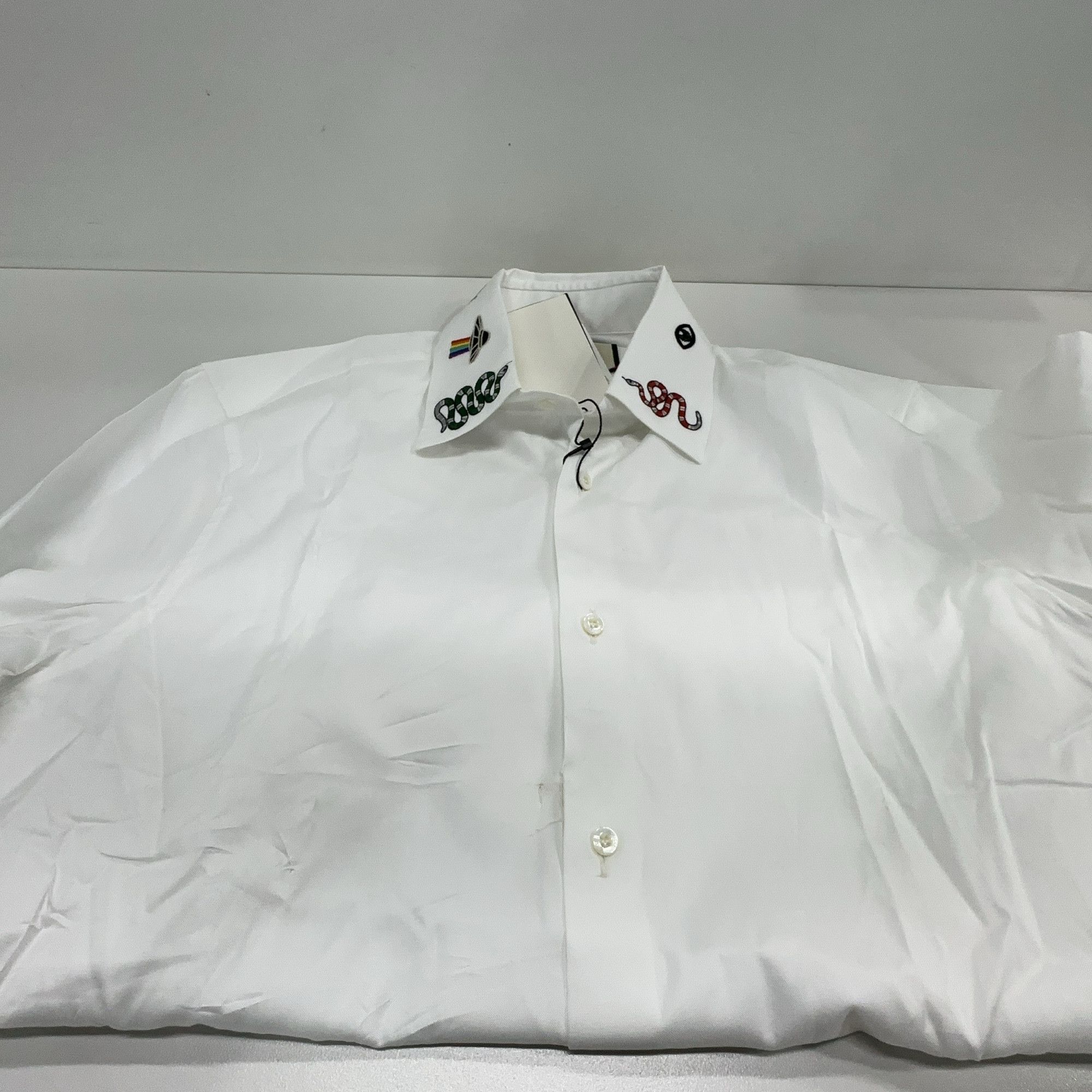 Gucci Gucci Embroidered Collar Cotton Shirt 15.5 Size US M / EU 48-50 / 2 - 8 Thumbnail
