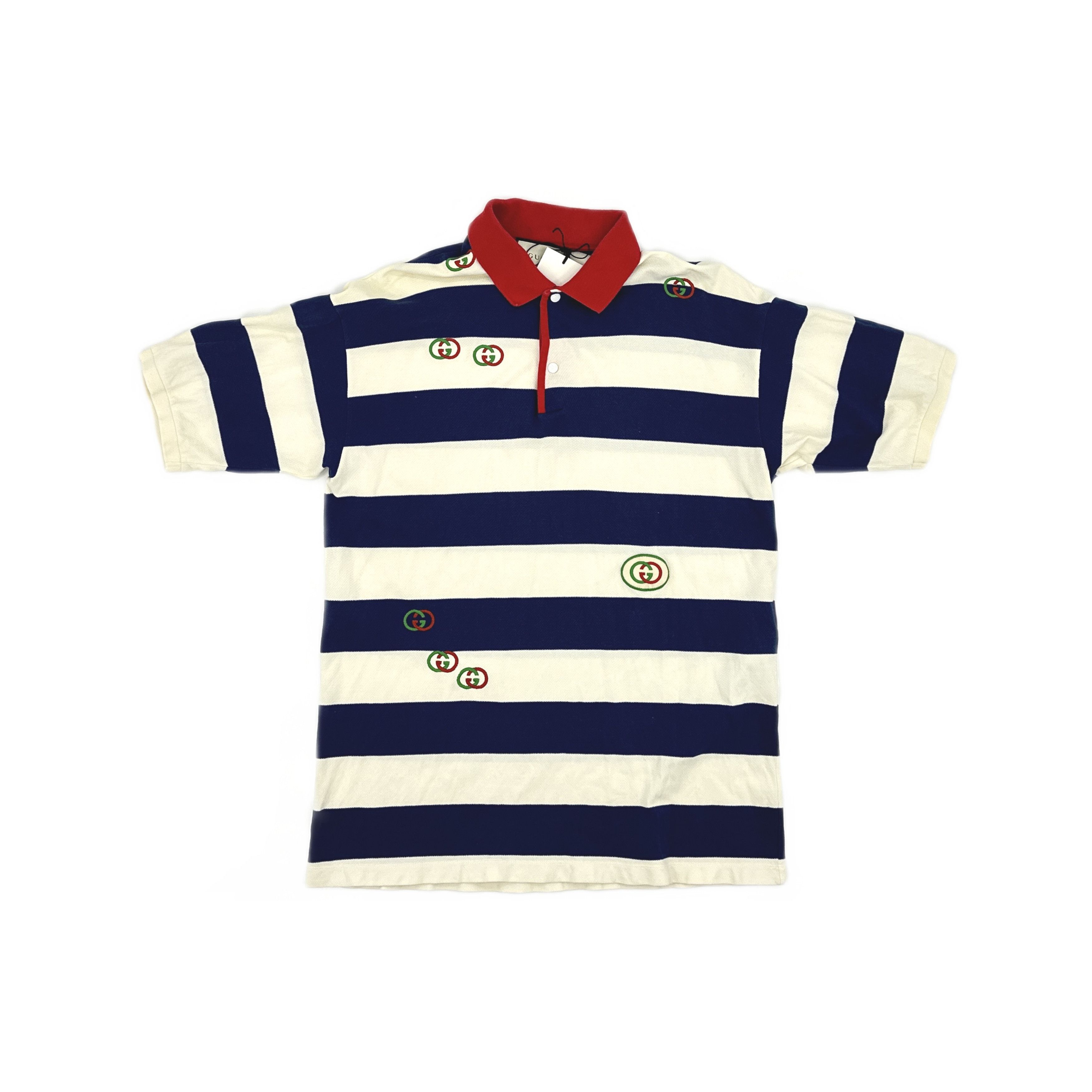 Gucci Gucci Embroidered Striped Polo Shirt XL Size US XL / EU 56 / 4 - 2 Thumbnail