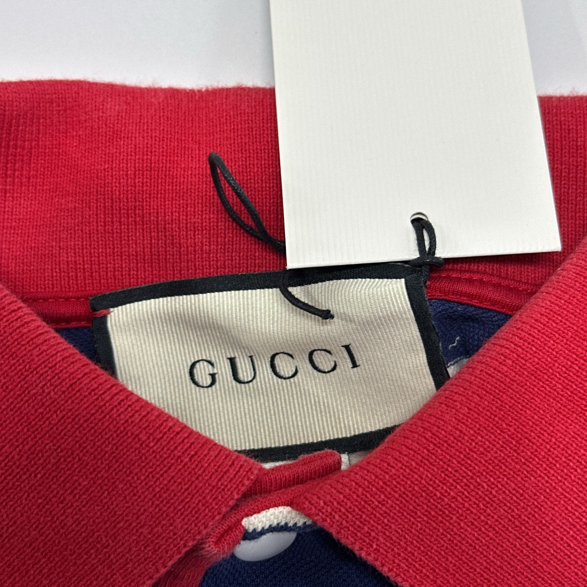 Gucci Gucci Embroidered Striped Polo Shirt XL Size US XL / EU 56 / 4 - 6 Thumbnail