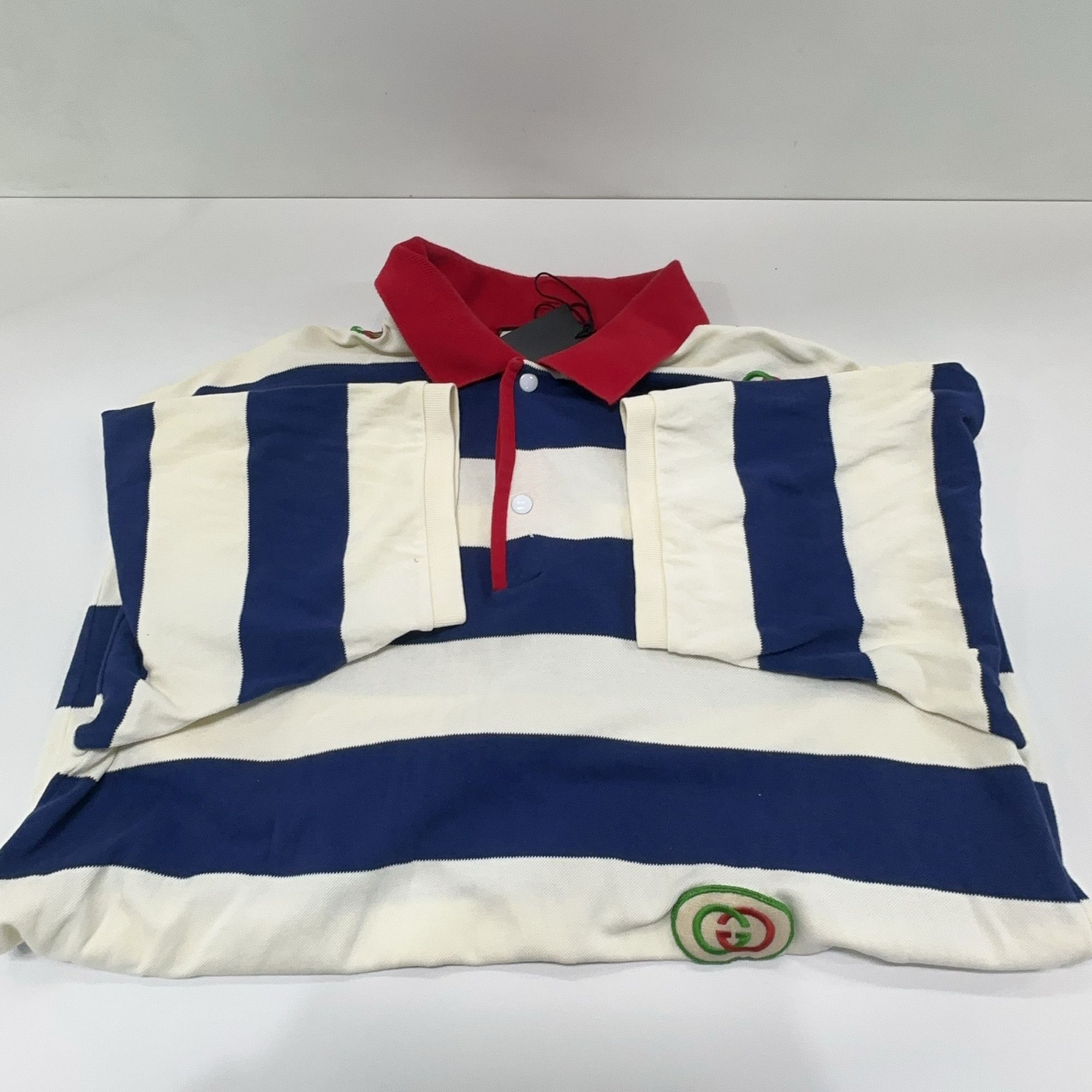 Gucci Gucci Embroidered Striped Polo Shirt XL Size US XL / EU 56 / 4 - 9 Thumbnail