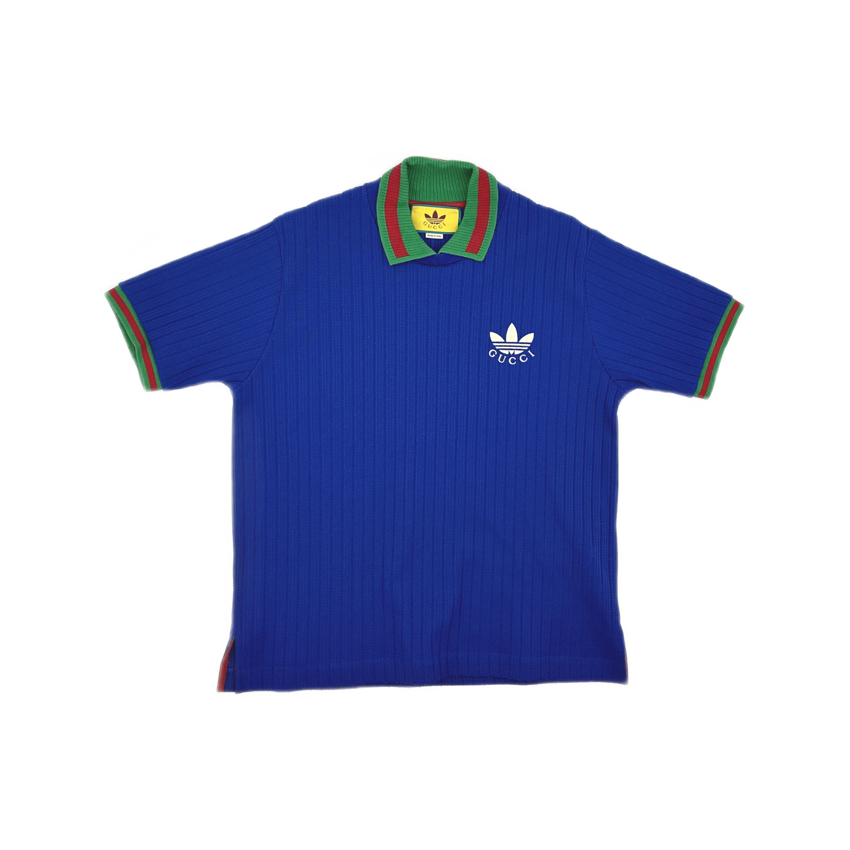 Adidas × Gucci Gucci x Adidas Logo Embroidery Polo Shirt Blue S Size US S / EU 44-46 / 1 - 2 Thumbnail